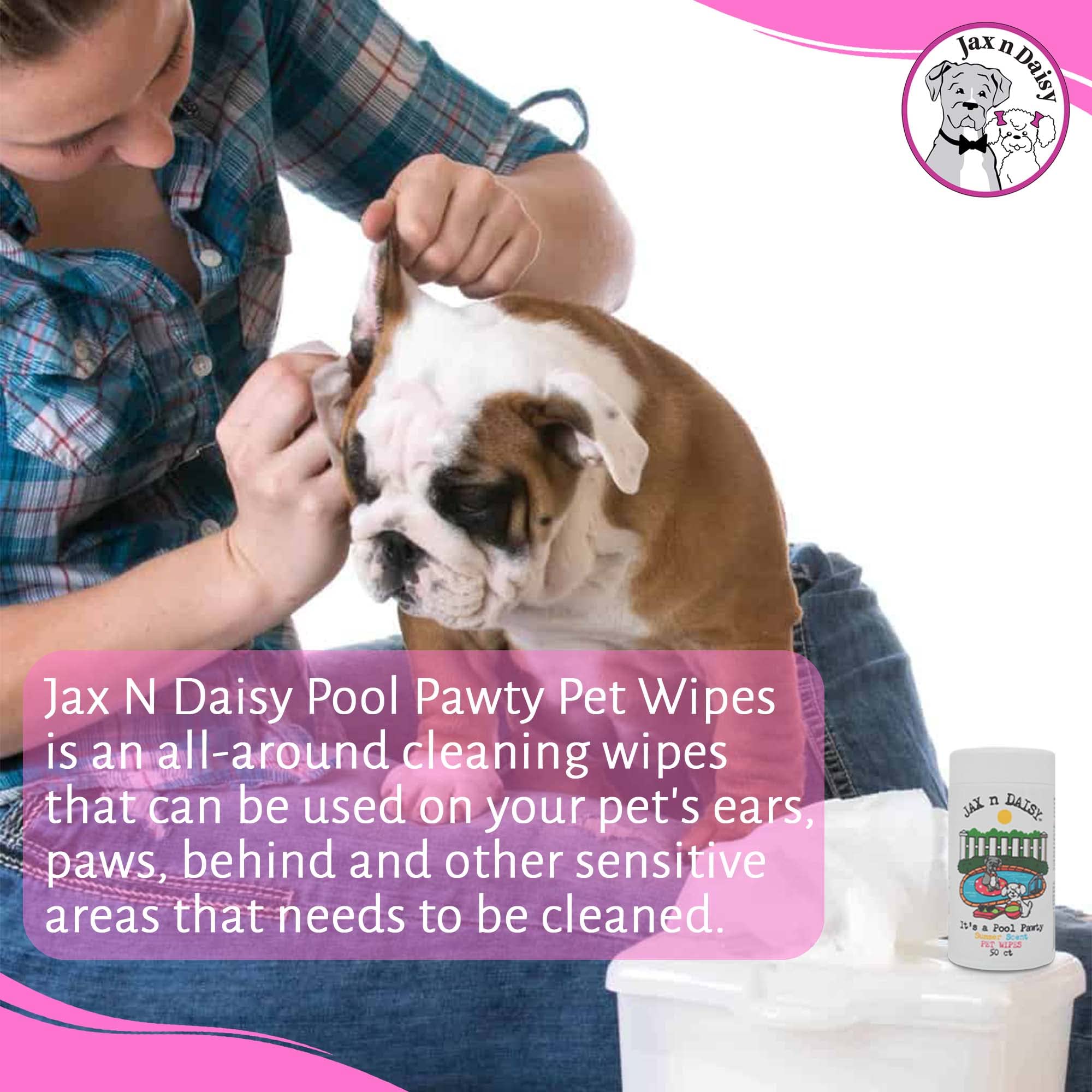 Jax N Daisy Pool Pawty Summer Scent Pet Wipes Cat Dog Wipes Handy Pet Supplies Cleaning Products For Dogs Cats Dog Accessories P
