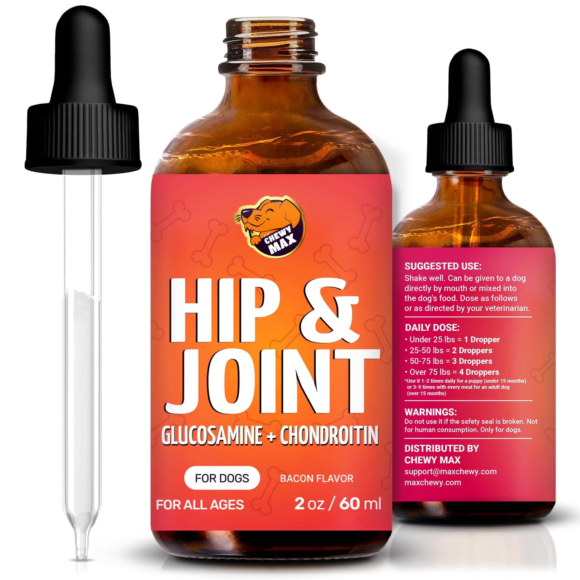 Glucosamine for Dogs | Hip and Joint Supplement | Glucosamine Chondroitin for Dogs | 2 Oz