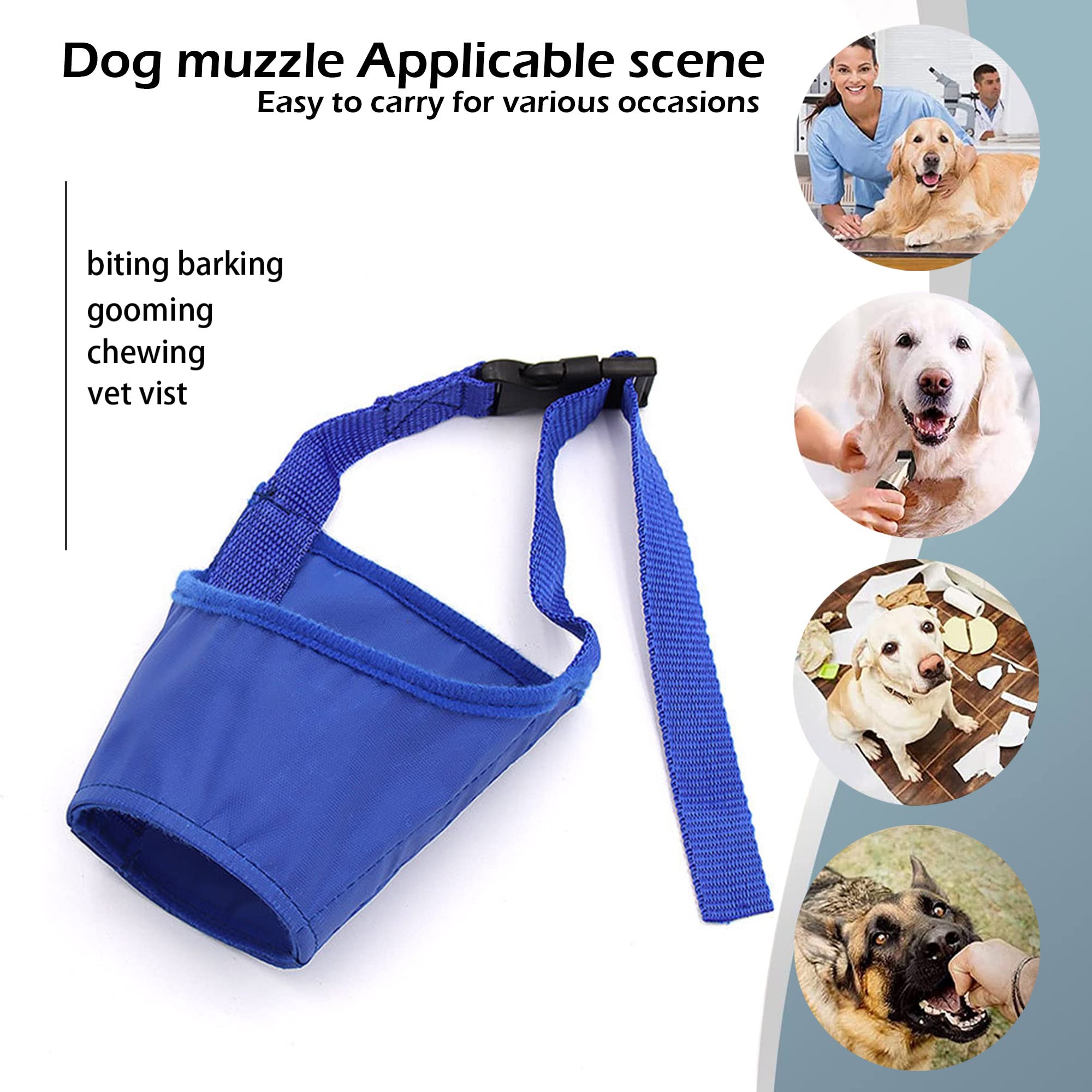 Parts Express Dog Muzzle, Soft Anti-Biting Barking Chewing Muzzle, Breathable Waterproof Adjustable Muzzle For Small Medium,Larg