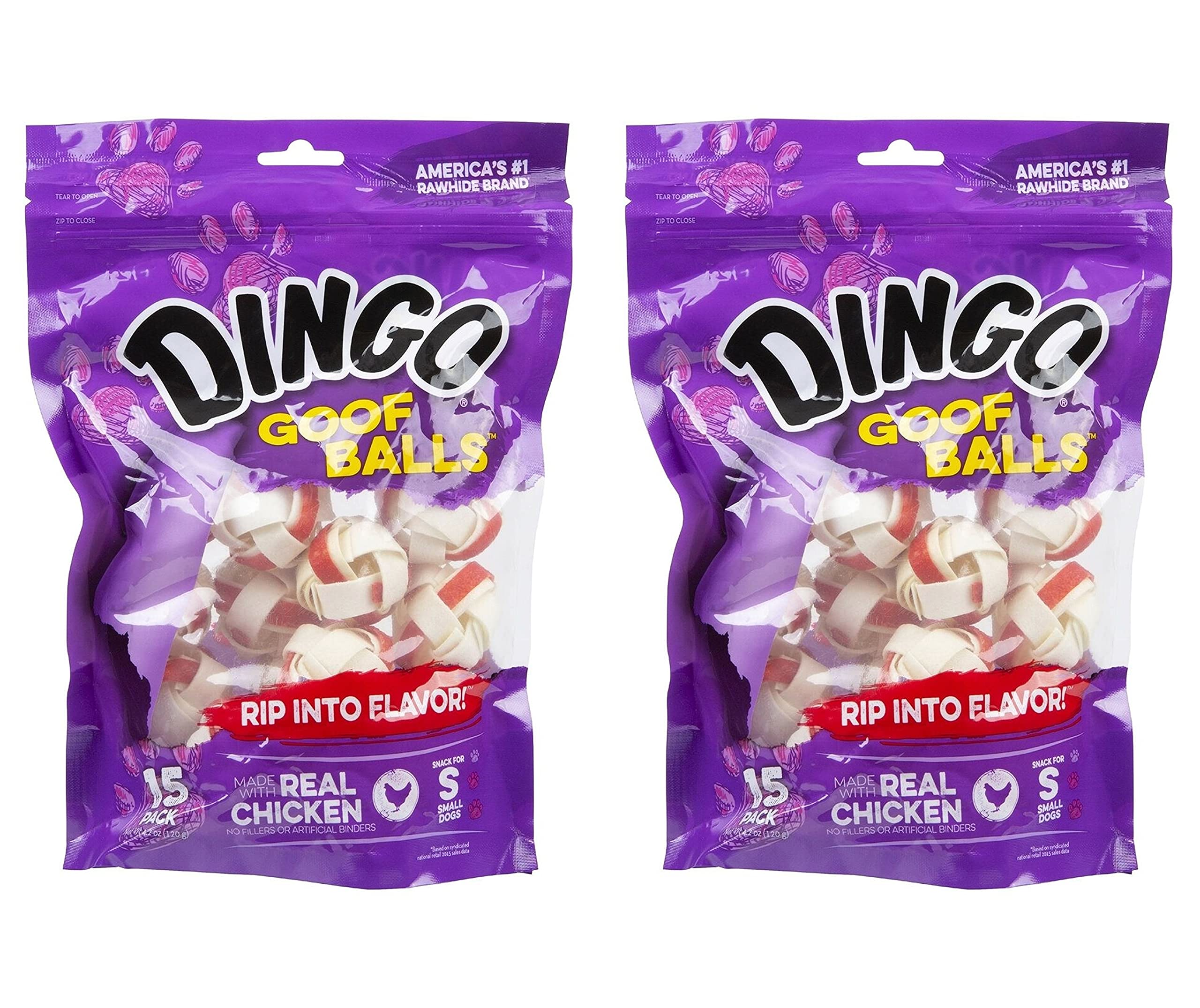 Dingo Goof Balls Treat Small 30 Count (2 Pack of 15 Count), 4.2 OZ