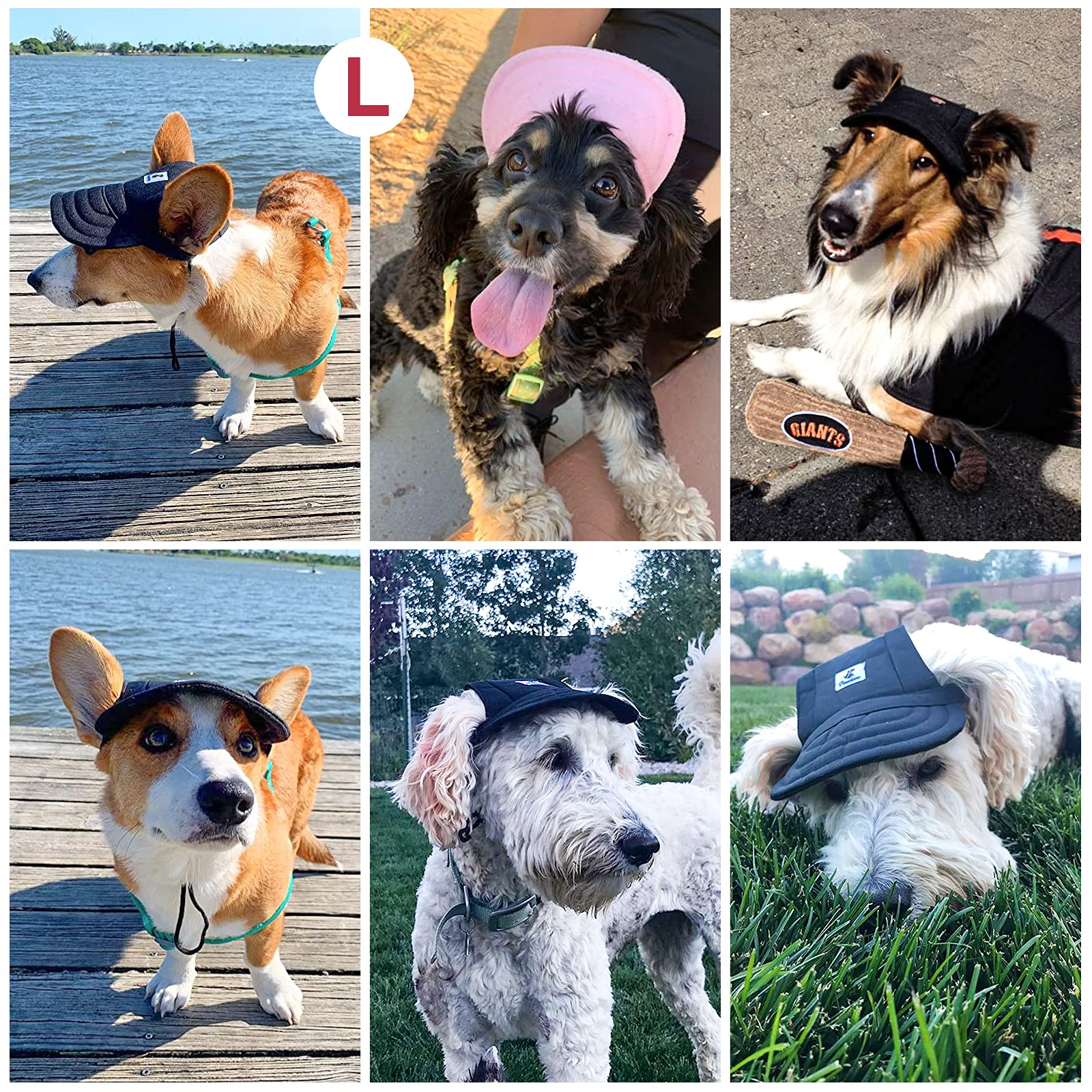 Pawaboo Dog Baseball Cap, Adjustable Dog Outdoor Sport Sun Protection Baseball Hat Cap Visor Sunbonnet Outfit With Ear Holes For Puppy Small Dogs, Large, Yellow