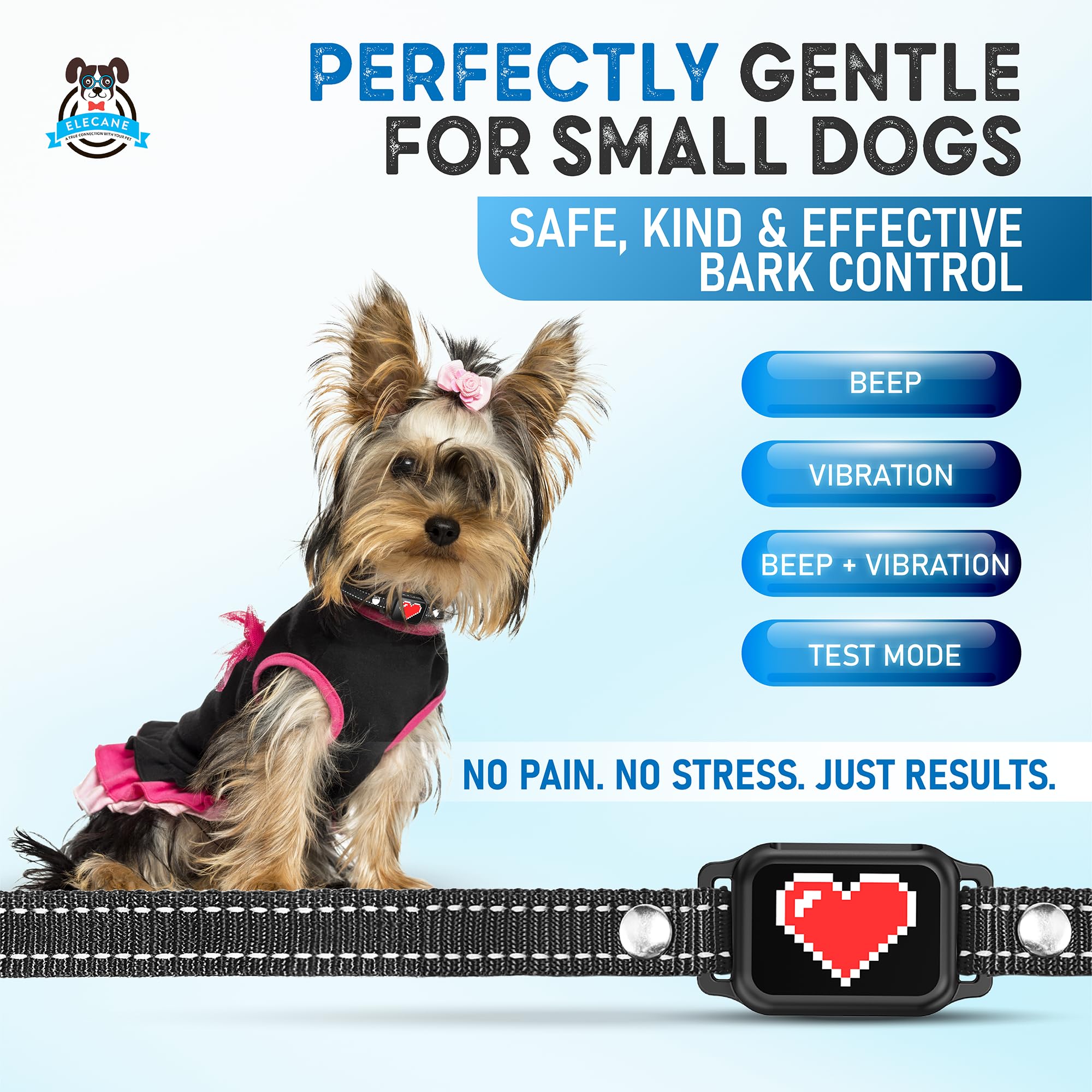 2 Pack Bark Collar For Small Dogs 5-15 Lbs With Magnetic Charging - No Shock, 3 Beep & Vibration Modes, 5 Sensitivity Levels - H