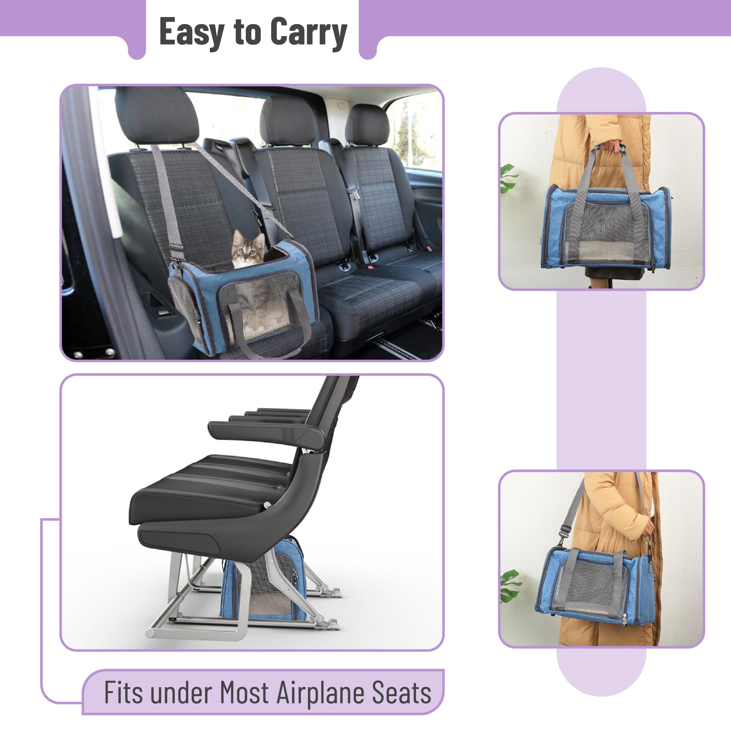 Mr. Pen Pet Carrier - Soft-Sided Cat & Dog Carrier Bag for Travel
