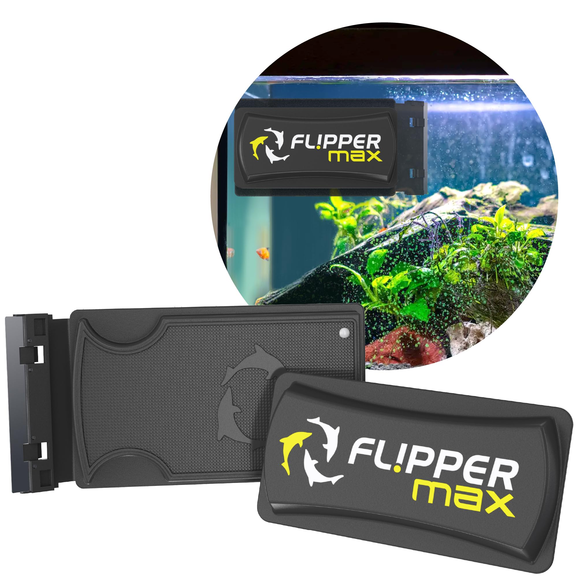 Fl!Pper Flipper Magnetic Aquarium Glass Cleaner & Fish Tank Accessories | Effortless Algae Remover For Fish Tank (Max)