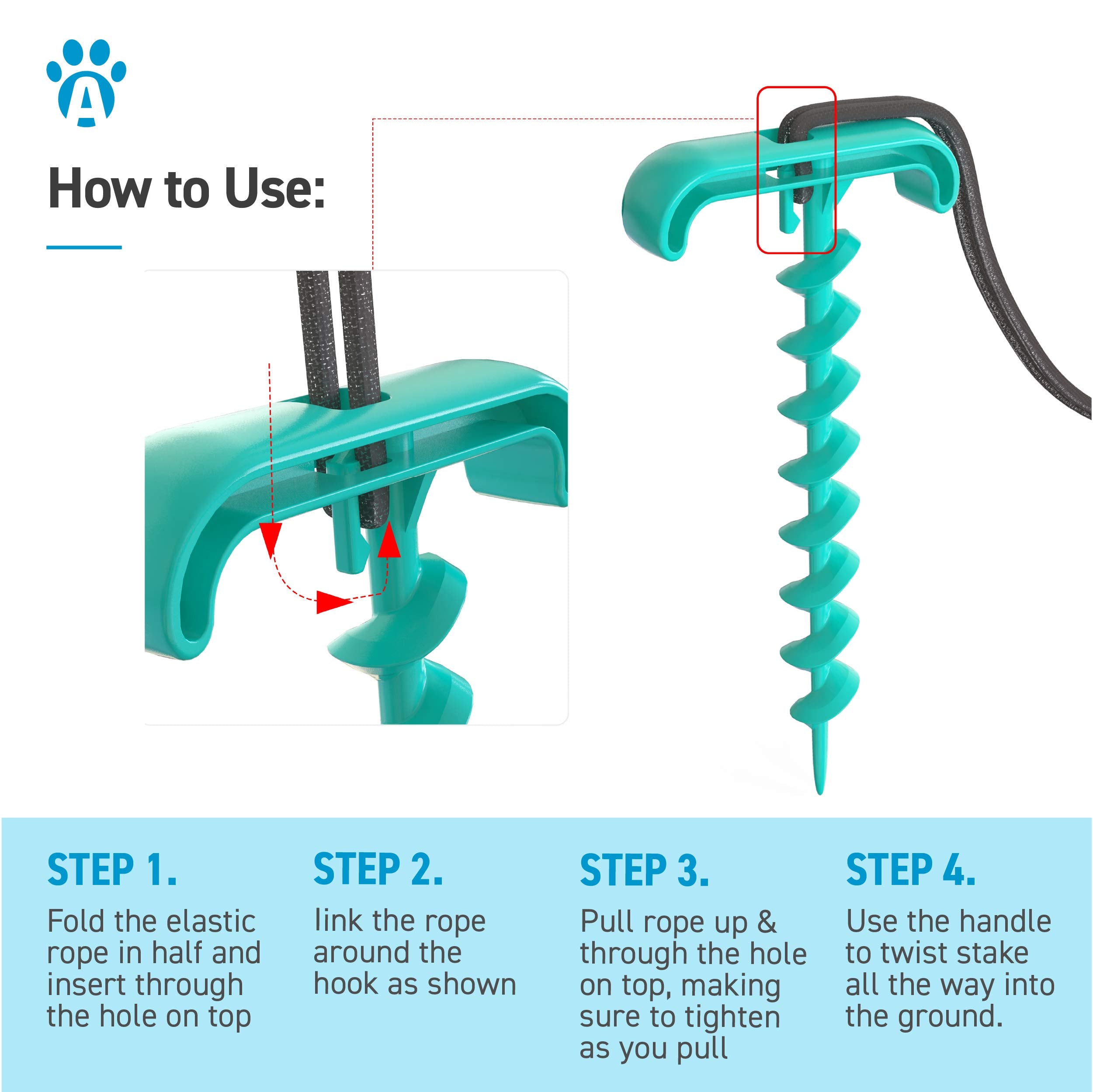 Anypet Dog Tie Out Cable And Stake, Multi-Functional Dog Stake With Dog Chew Toy For Small, Medium, Large Dog, Yard, Park, Outdo