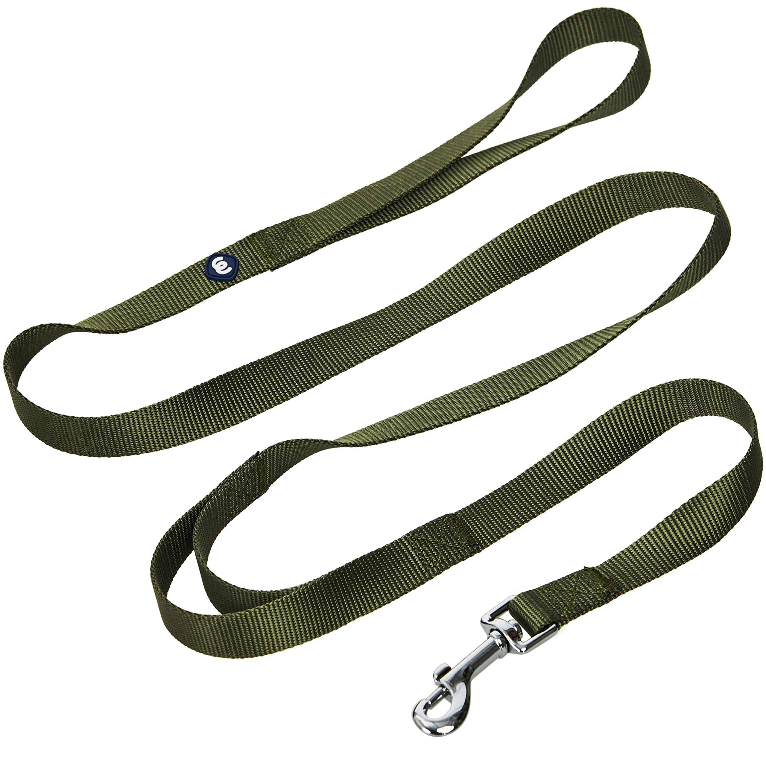 Blueberry Pet Essentials Durable Classic Dog Leash 5 Ft X 5/8', Military Green, Small, Double Handle Leashes For Dogs