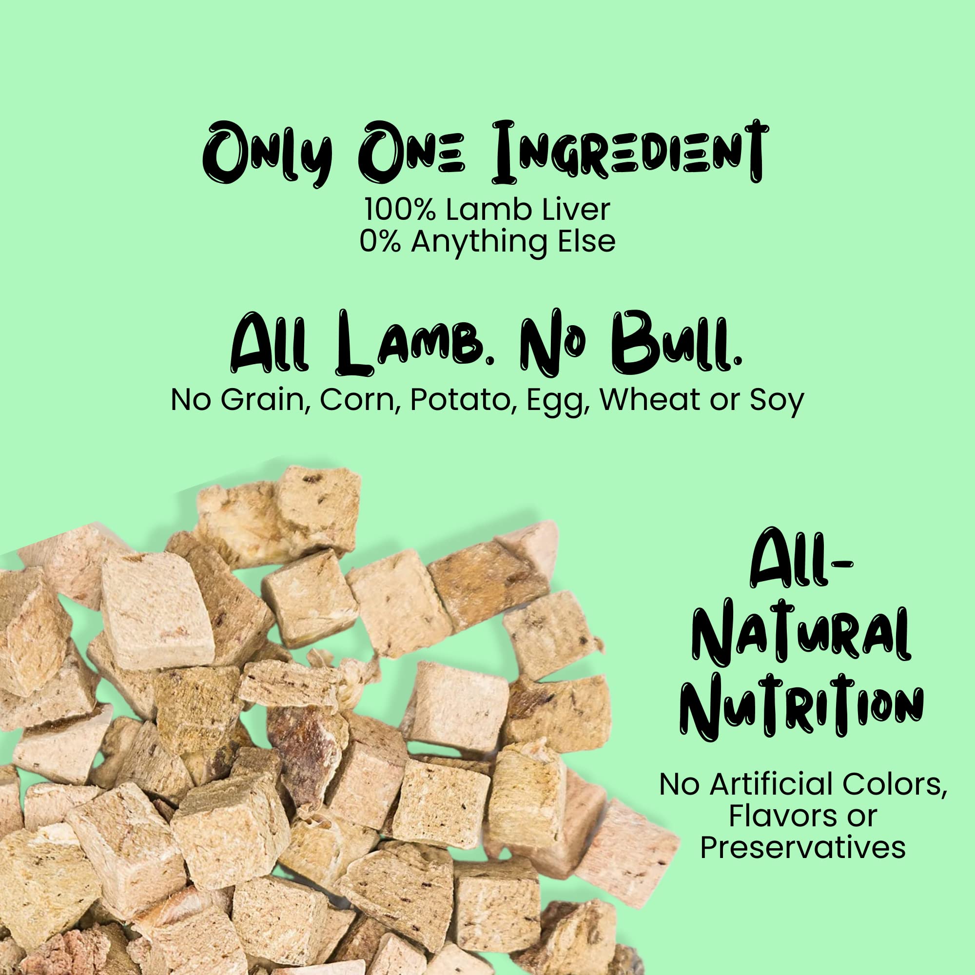 SPRANKLES Freeze Dried Lamb Liver Treats for Cats & Dogs - 1LB Big Bag Single Ingredient All Natural Grain-Free, High Protein, M