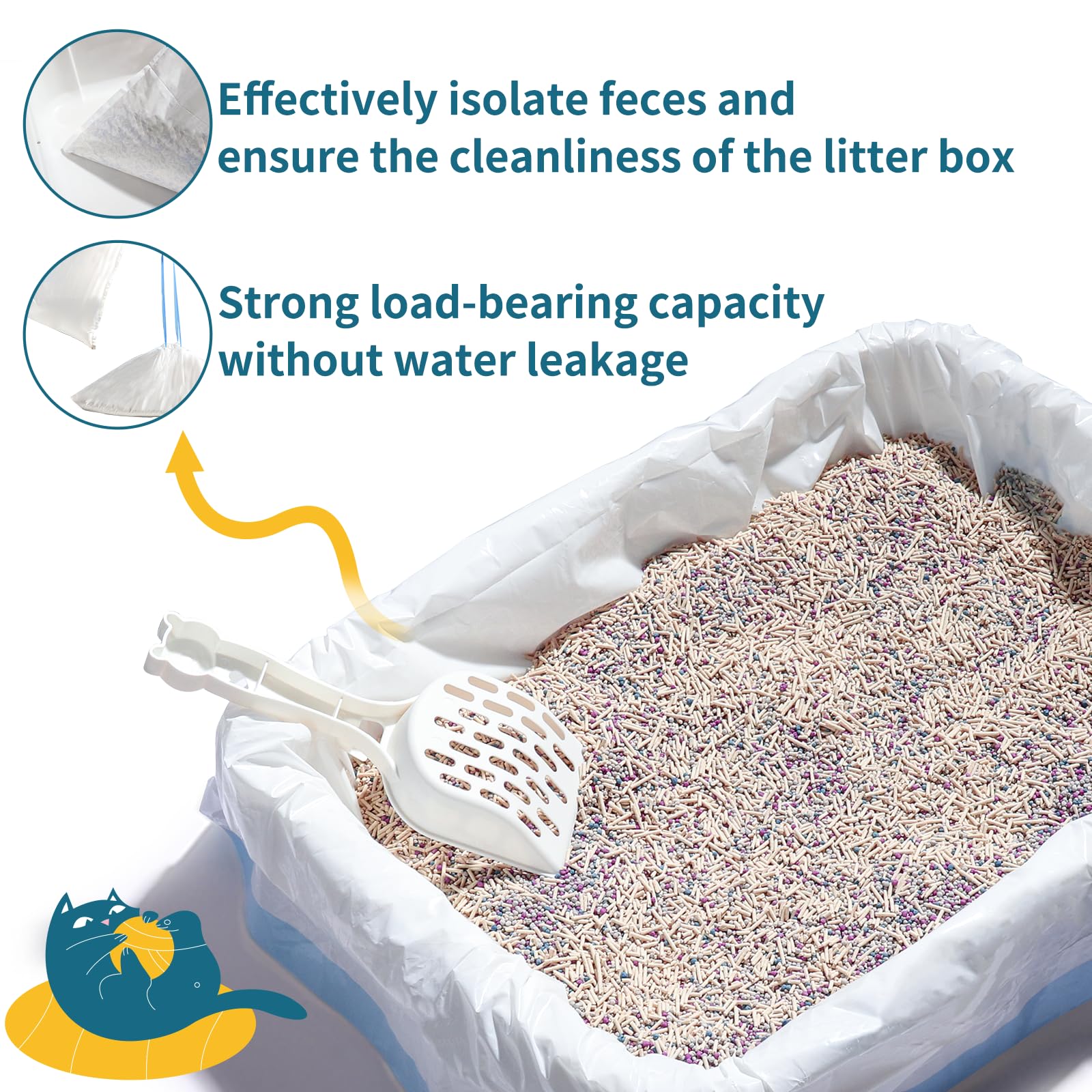Jumbo Cat Litter Box Liner Bags Extra Large&Thick,30 Count,36' X 18' Heavy Duty Cat Litter Liners