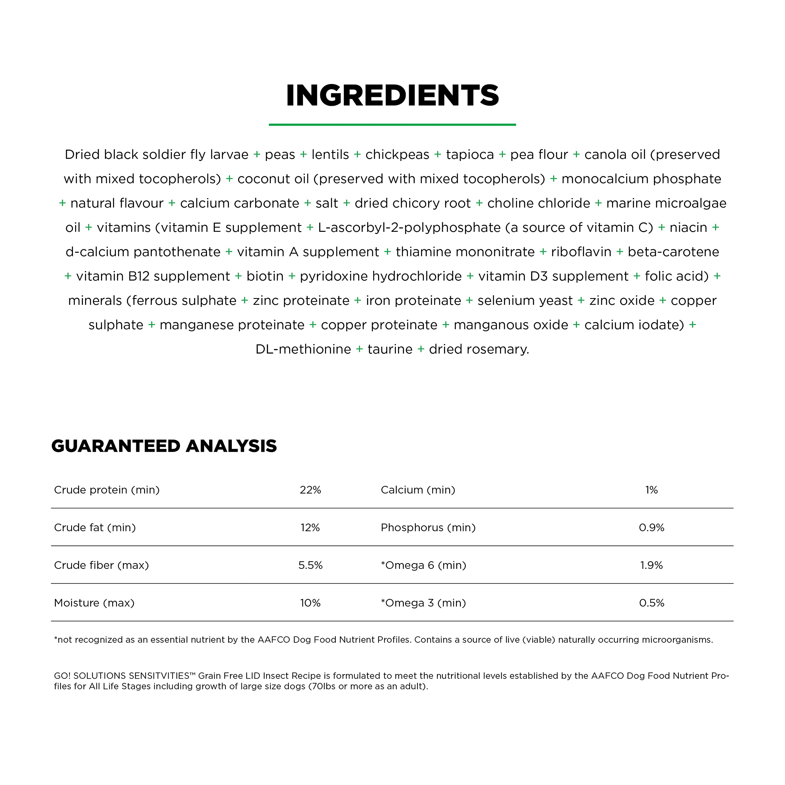 Go! Solutions Sensitivities Limited Ingredients, Grain-Free Dry Dog Food, Insect Recipe for Sensitive Stomach, 12 lb Bag