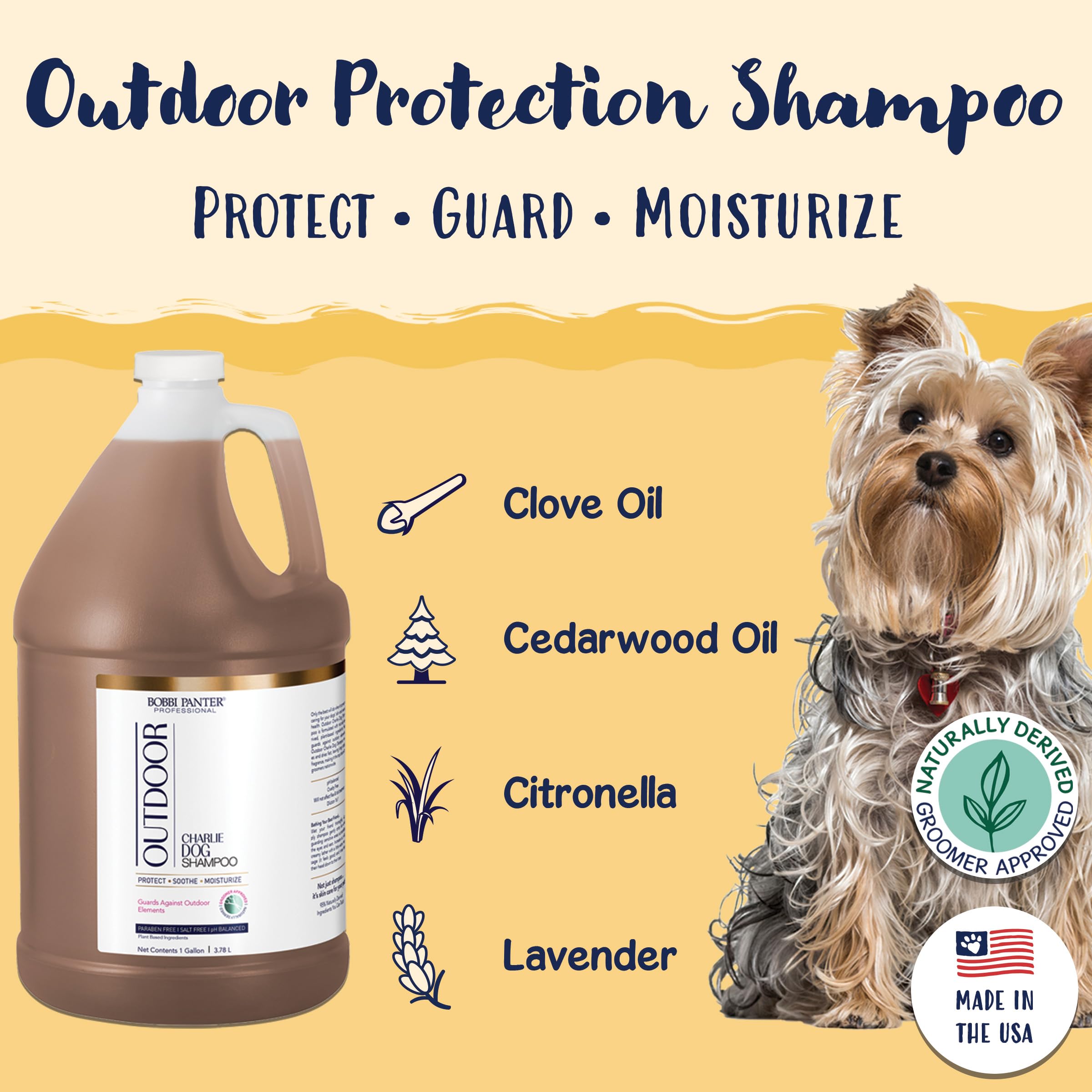 Bobbi Panter Charlie Outdoor Dog Shampoo To Protect Fur & Moisturizes Skin, Natural Ingridients, Tear-Free, Ph-Balanced, Concent