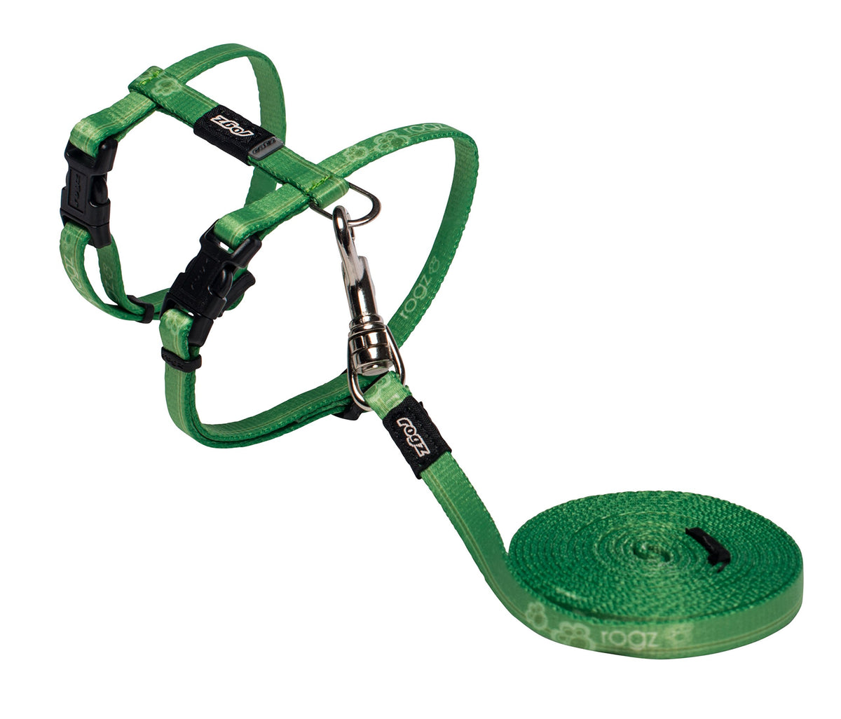 Rogz Catz Kiddycat Lead And Harness, Extra Small, Lime Paw