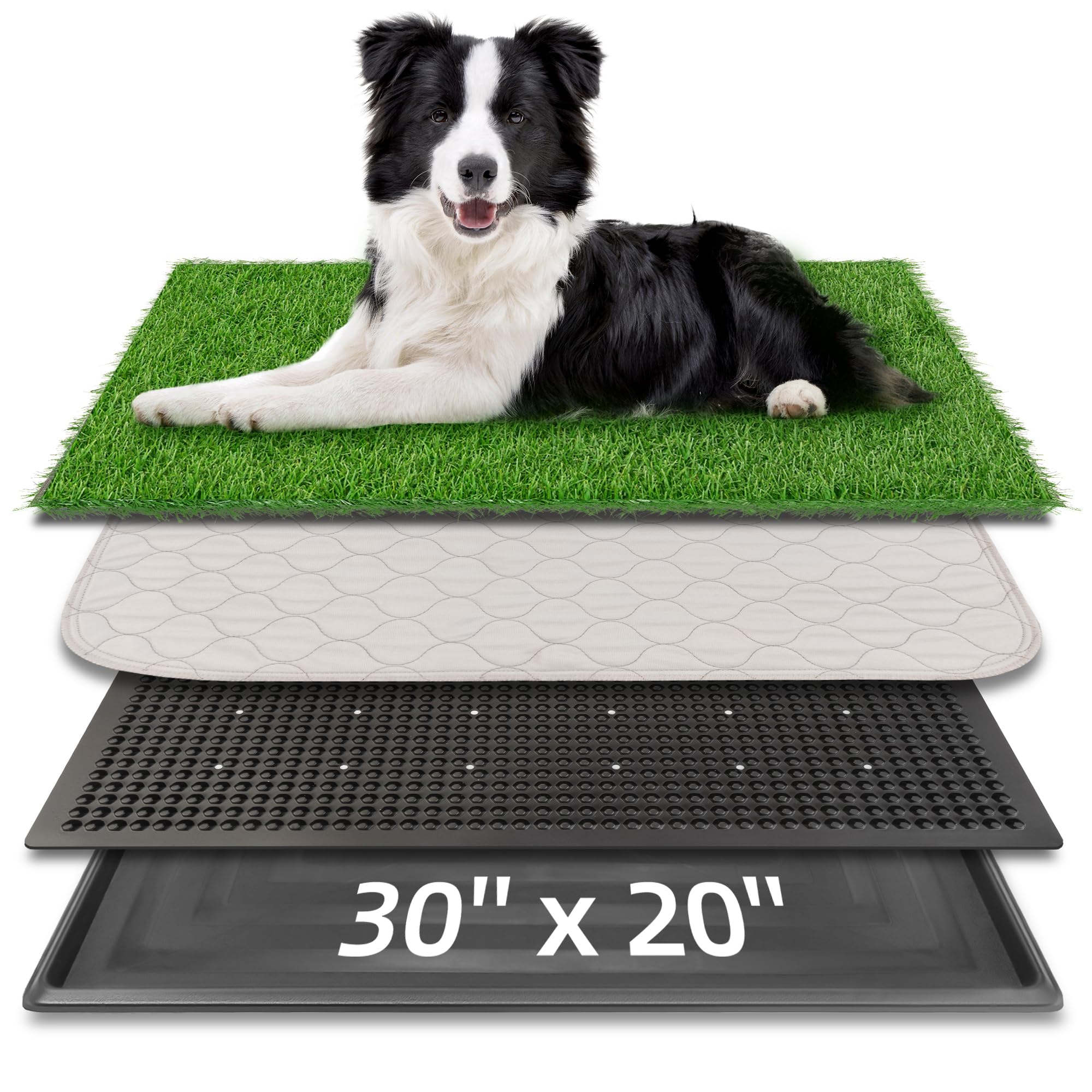 Generic Dog Grass Pad, Large Artificial Grass Patch for Dogs with Tray, Washable Dog Litter Box, Fake Grass Turf for Dogs to Pee