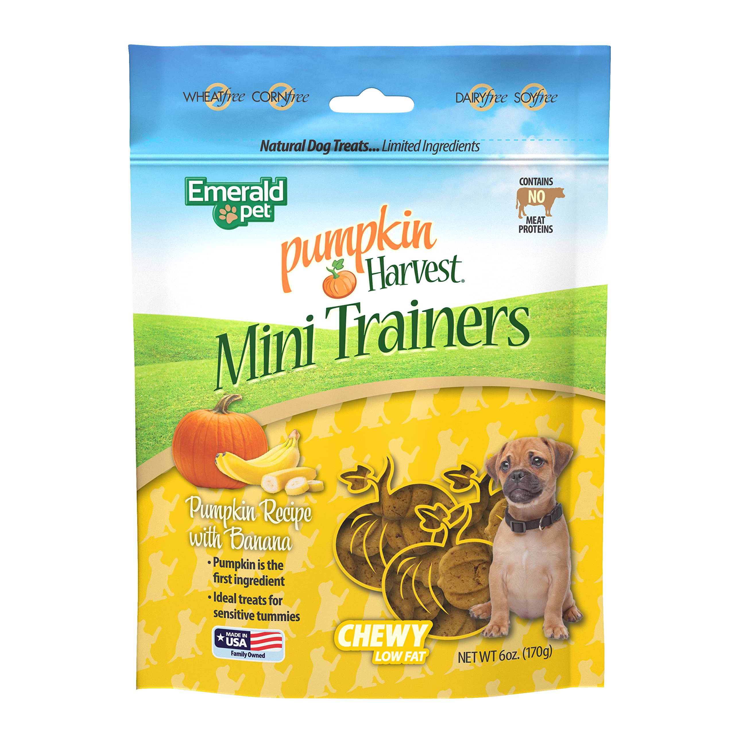 Emerald Pet Pumpkin Harvest Mini Trainers with Banana Chewy Dog Treats