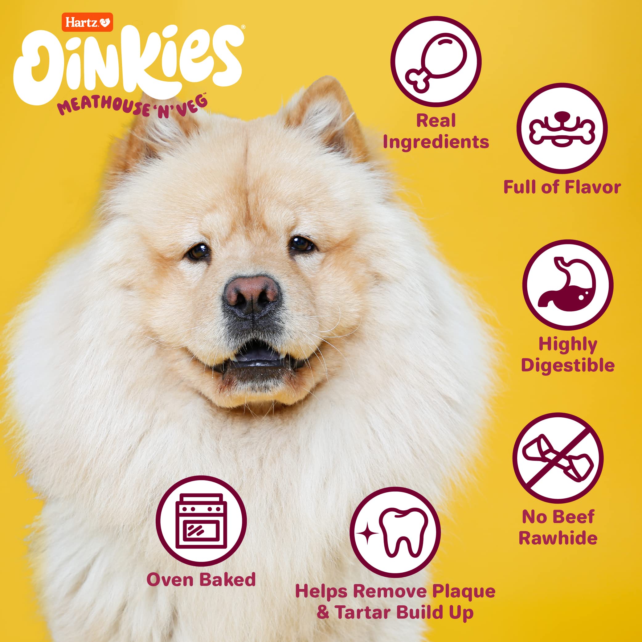 Oinkies MeathousenVeg Hearty Kabobs Dog Treats with Real Chicken, Duck, Carrots, and Sweet Potato, Long-Lasting Yet Highly Dig