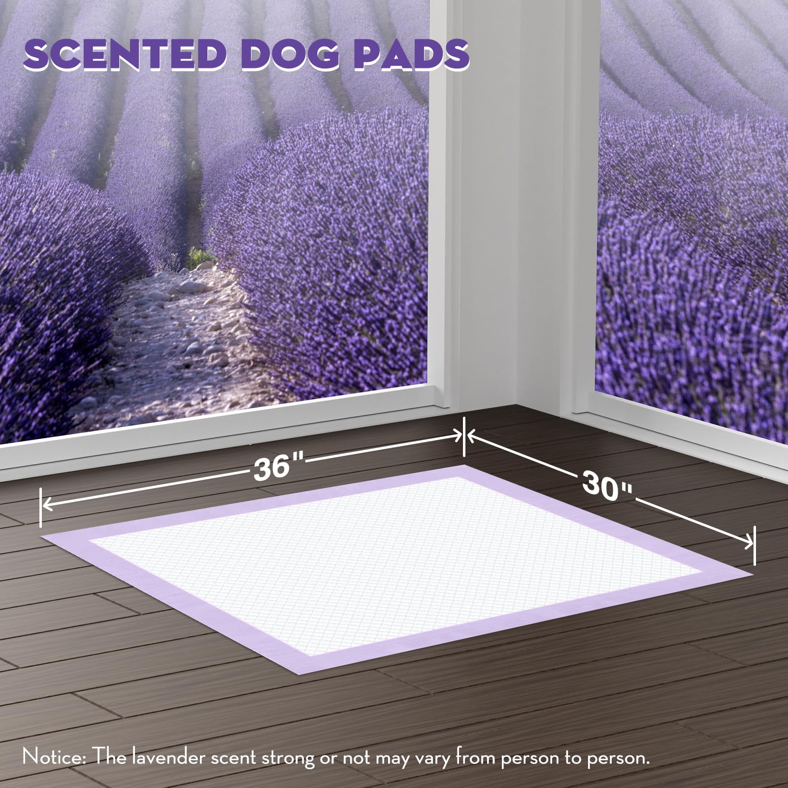 CROCI Dog Pads Lavender Scented 30x36in Extra Large Pee Pads for Dogs with Odor Eliminating Puppy Pads Thicken Super Absorbent U