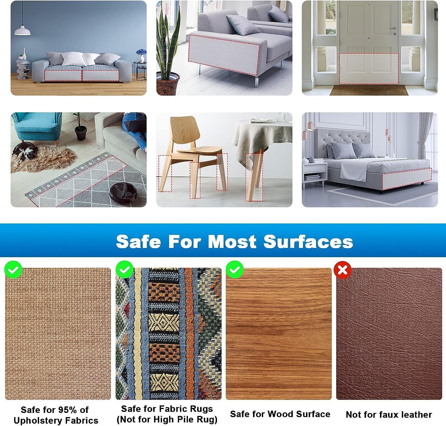 Mioule Anti Cat Scratch Furniture Protectors From Cats Scratching Stop, 24 Pack Self-Adhesive Single Side Couch Sofa Corner Prot