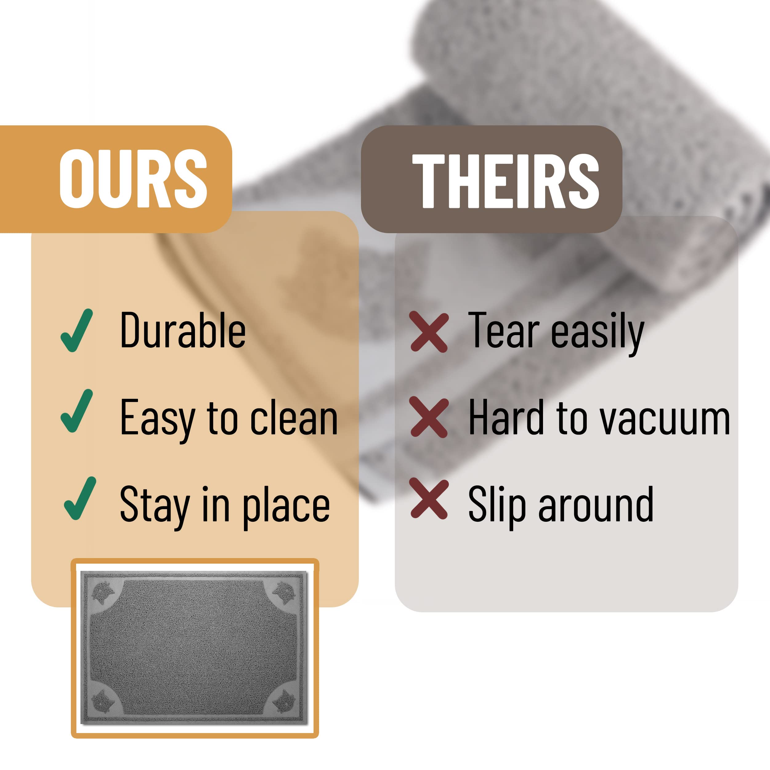 Mr. Pen- Large Cat Litter Mat, 23.5”X 35.2”, Gray, Trapping Mat For Litter Box, Cat Rug, Large