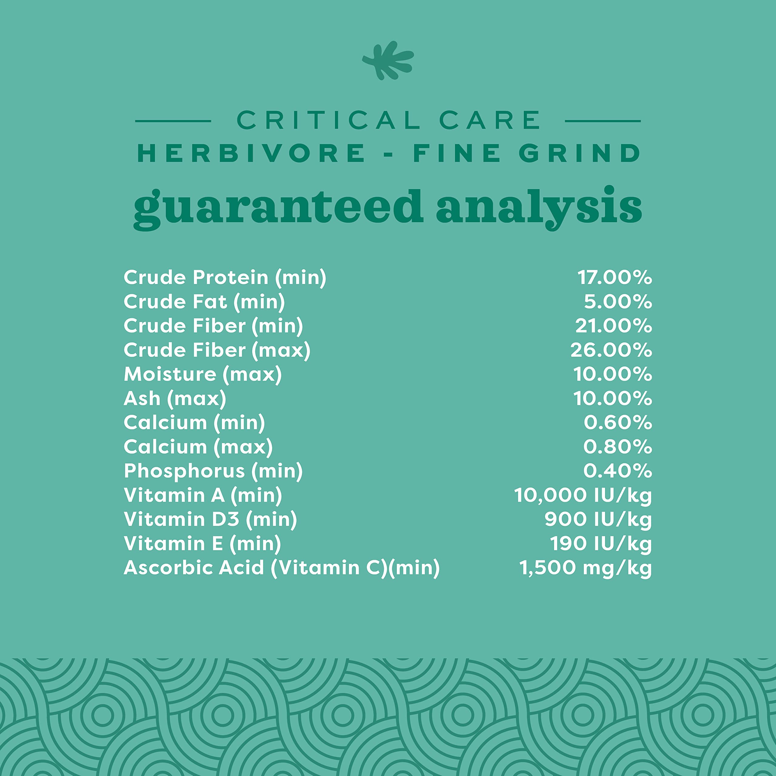 Oxbow Animal Health Critical Care, Herbivore, Fine Grind Papaya Flavor, 100 Gram Bag