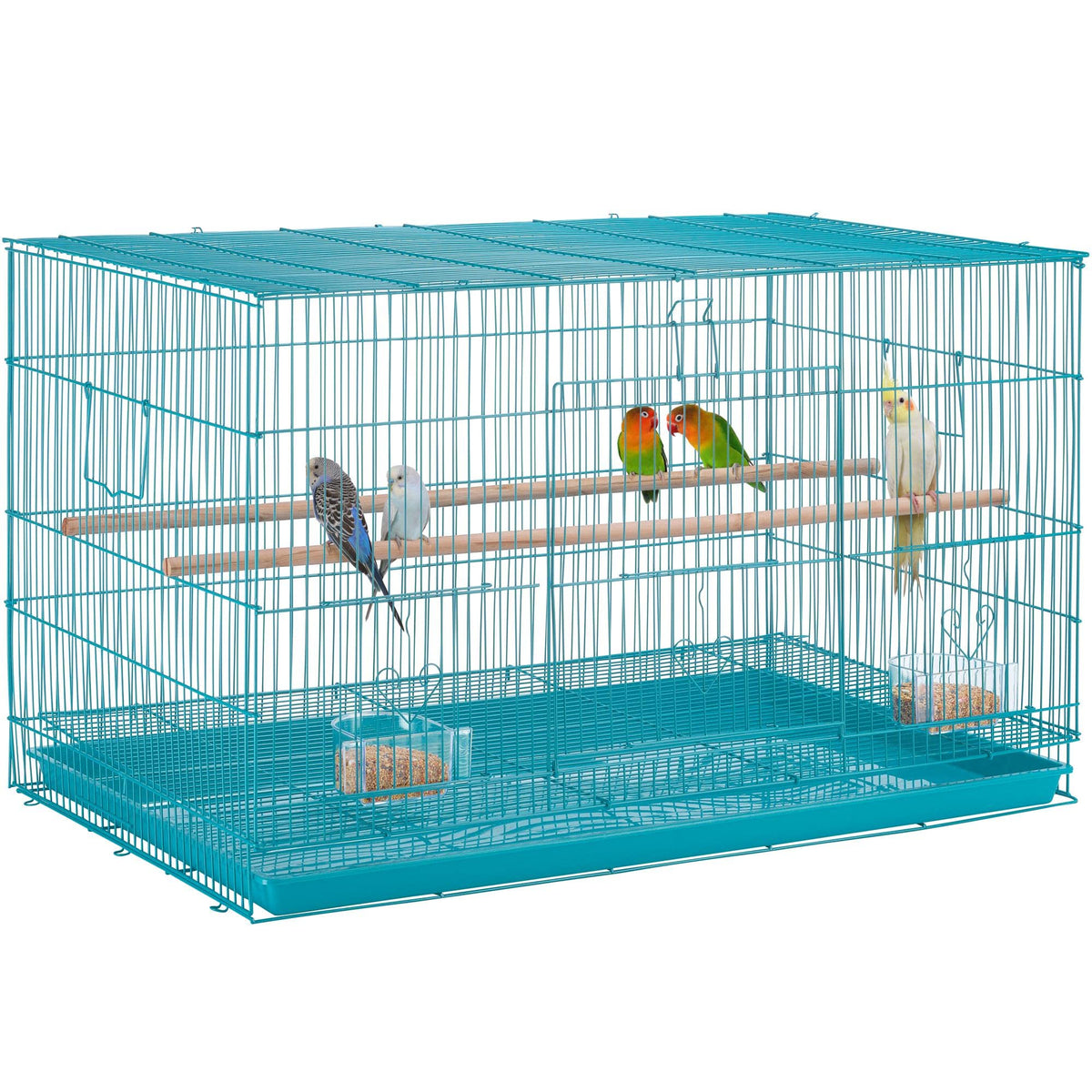 Yaheetech Flight Bird Cage Metal Extra Space Parakeet Cage For Medium Small Birds Cockatiels Conures Budgies Lovebirds