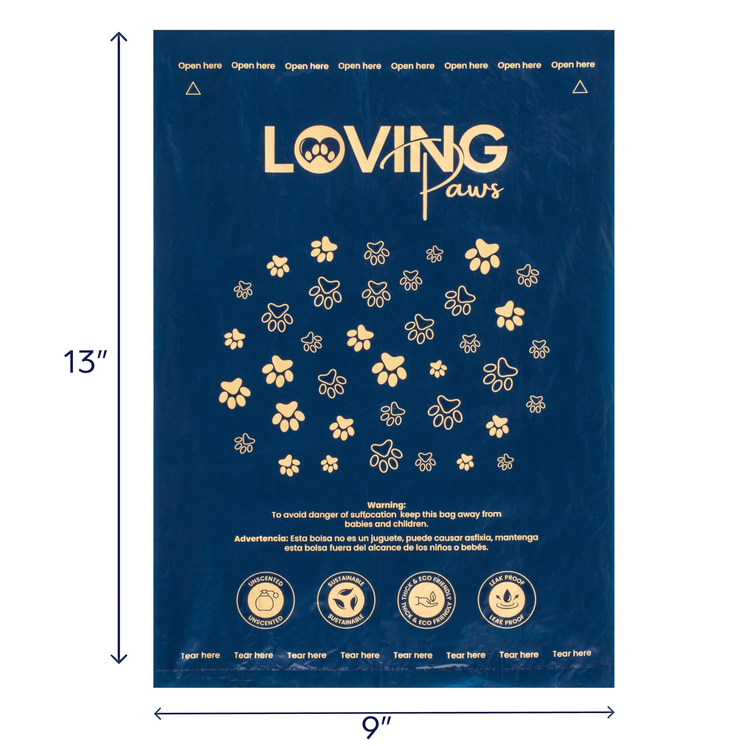 Loving Paws Poop Bags For Dogs Guaranteed Leak Proof And Extra Thick Waste Bag Refill Rolls, Heavy Duty,Unscented, 140 Count