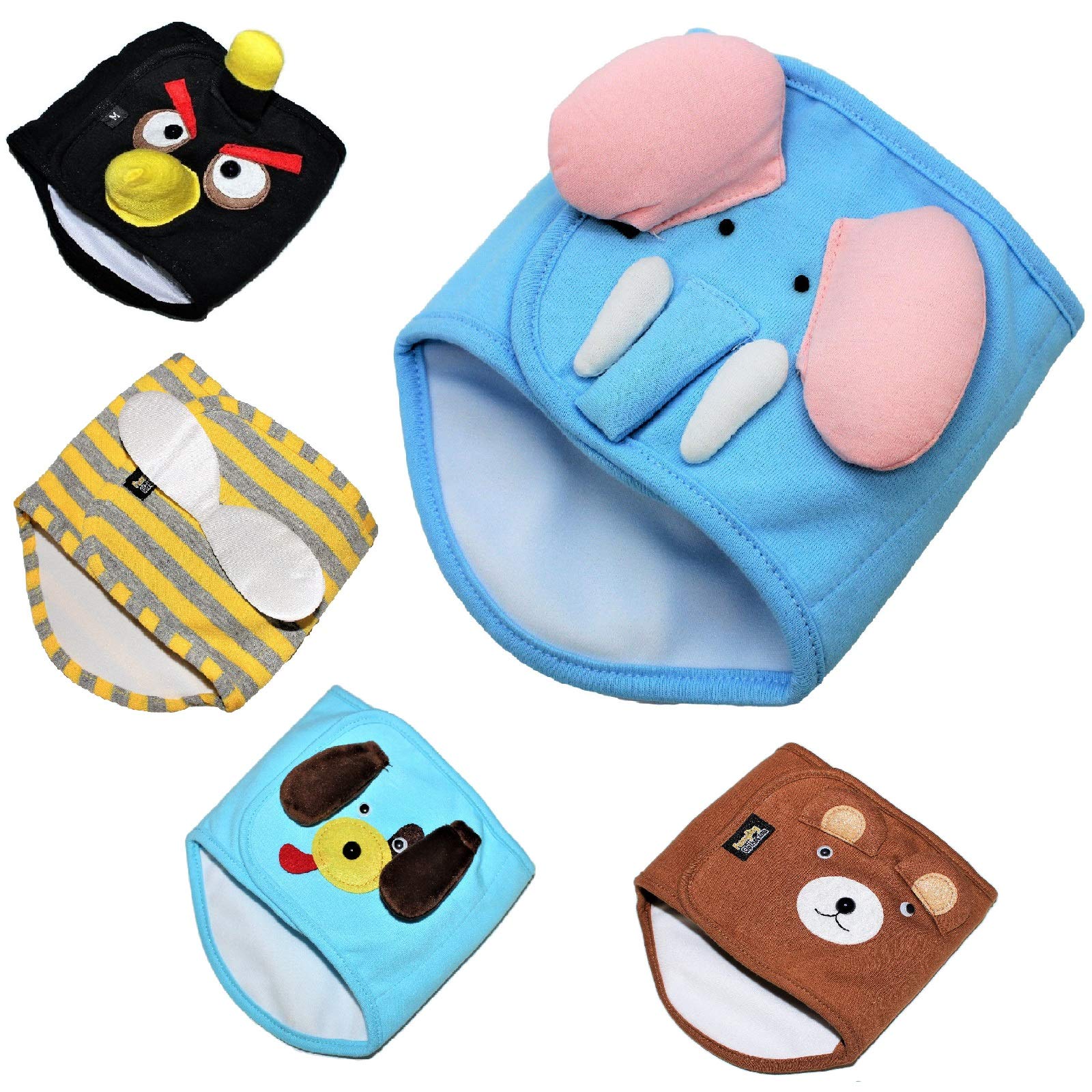 Dog Puppy Funny Diaper Belly Band Male Boy For Small Breeds (Blue Elephant, S - Waist 8 - 10)