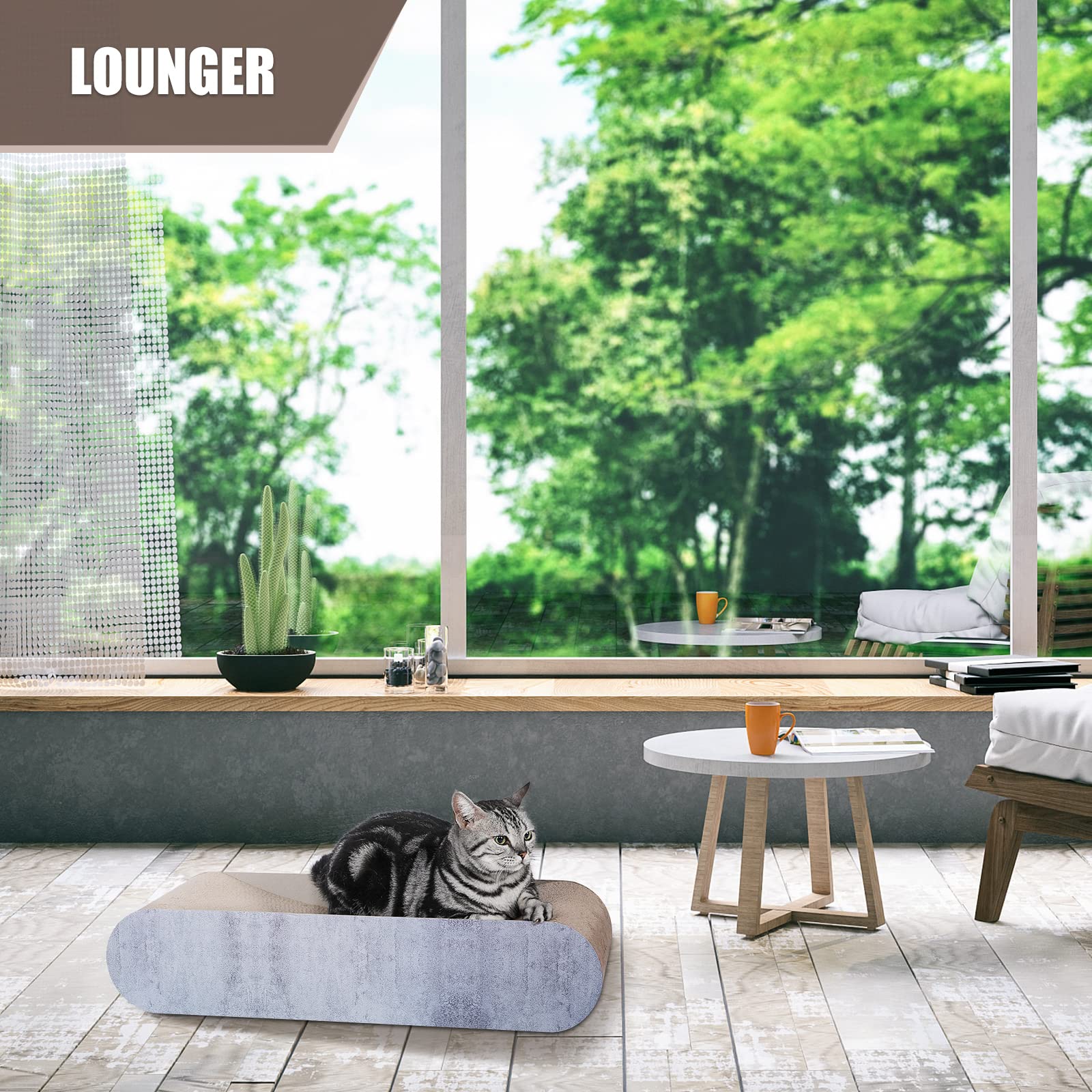 Cat Scratcher, Cardboard Lounge Bed, Bone Shape Design, Recyclable Corrugated Scratching Pad, Stable And Durable, Furniture Protector, Reversible
