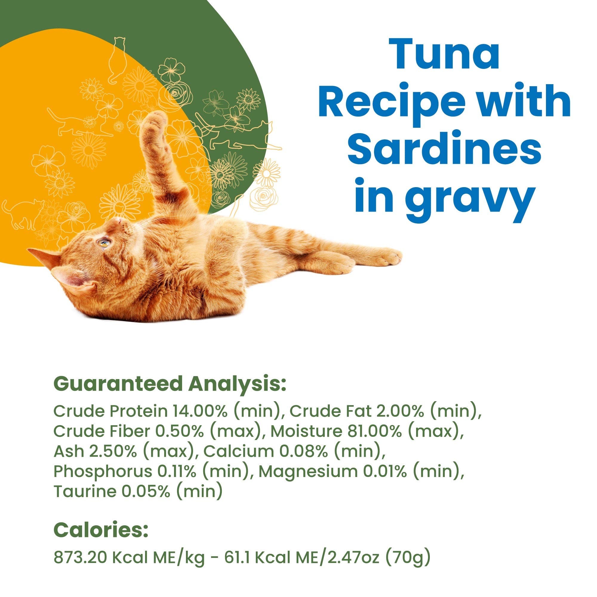 almo nature HQS Complete CAT Wet Cat Food Tuna Recipe with Sardines in Gravy - Grain-Free Cat Food Canned, 2.47 oz (Pack of 12)