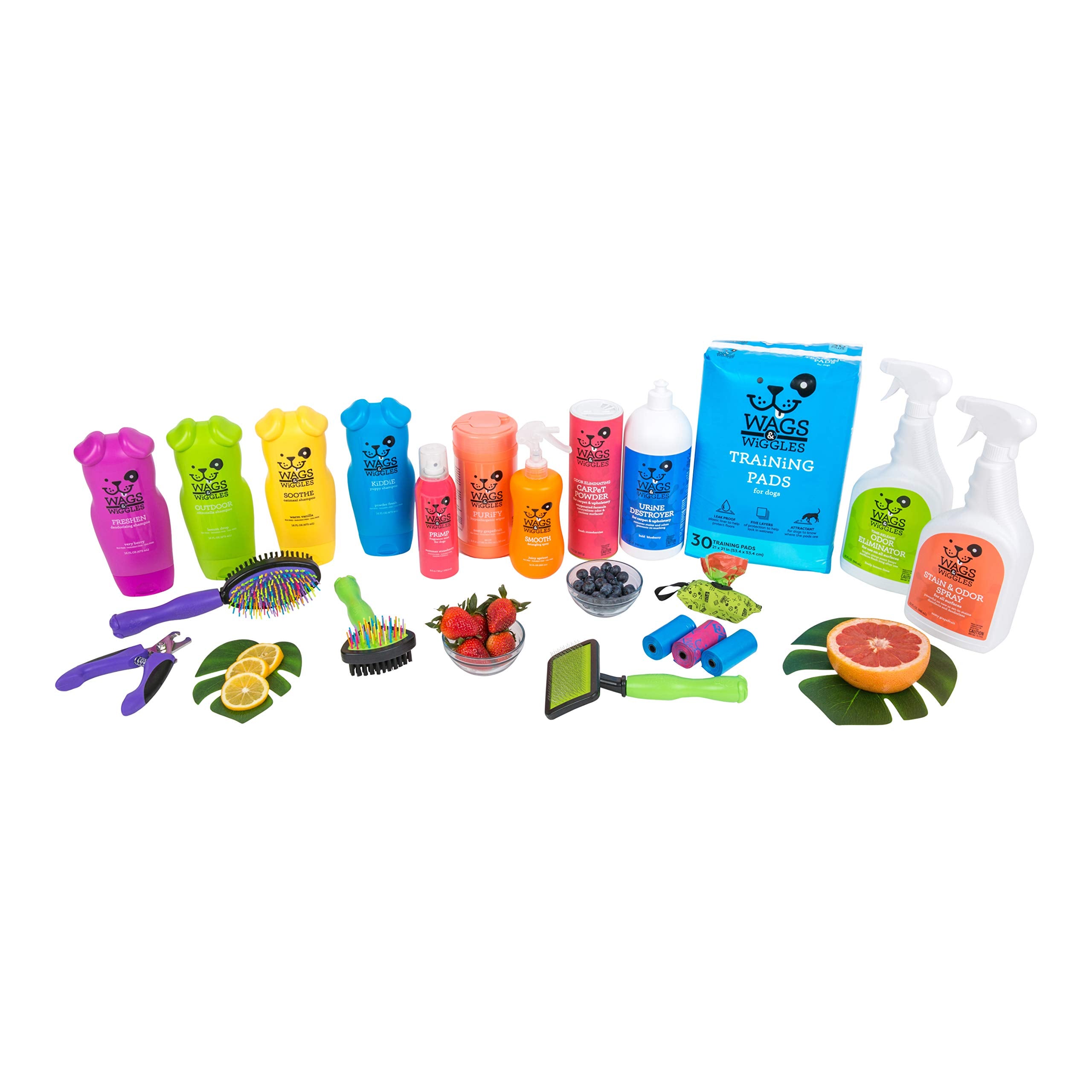 Wags & Wiggles Two-Sided Bristle And Squiggly Pin Brush For Small Dogs | Short Hair Dog Grooming Brush | Best 2-In-1 Grooming Supplies