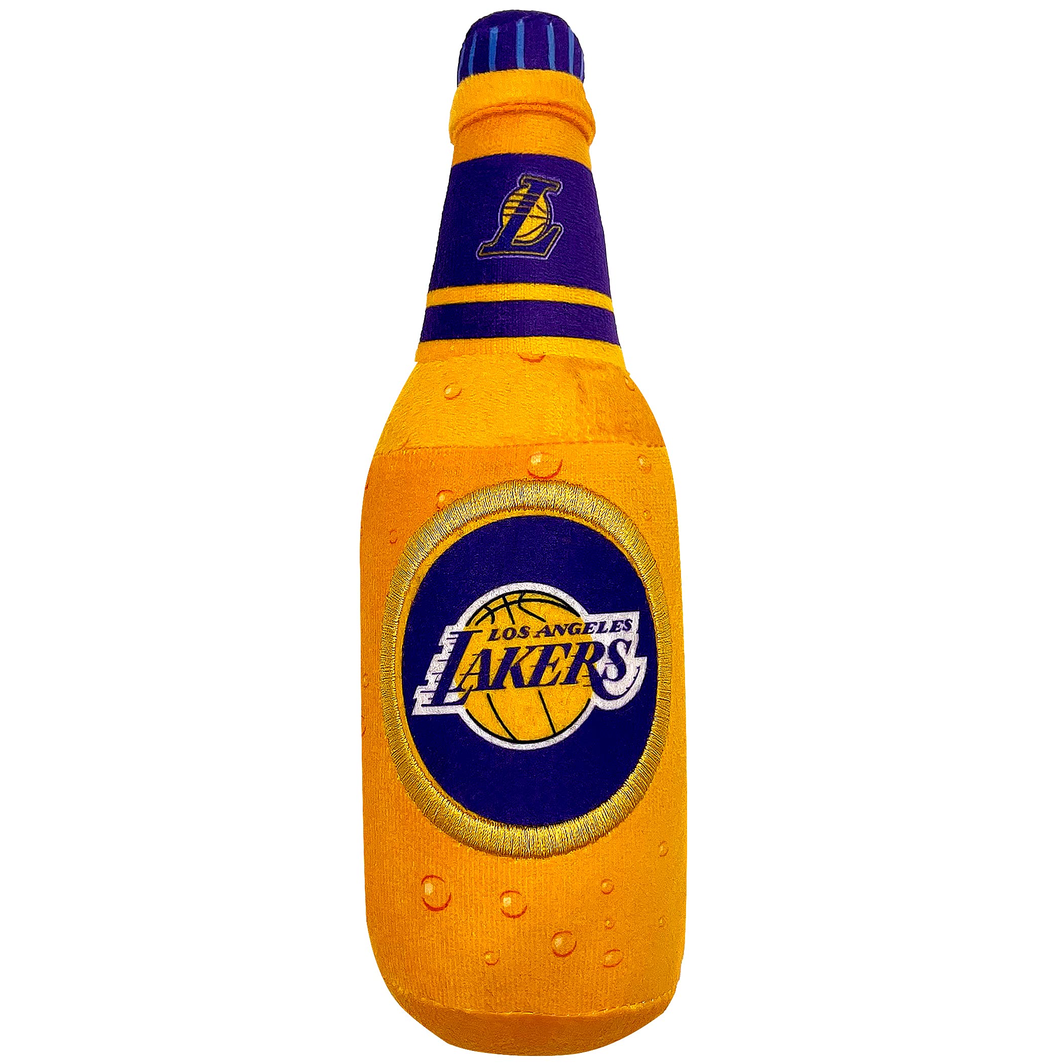Pets First Nba Los Angeles Lakers Beer Bottle Plush Dog & Cat Squeak Toy - Cutest Stadium Soda Bottle Snack Plush Toy For Dogs &
