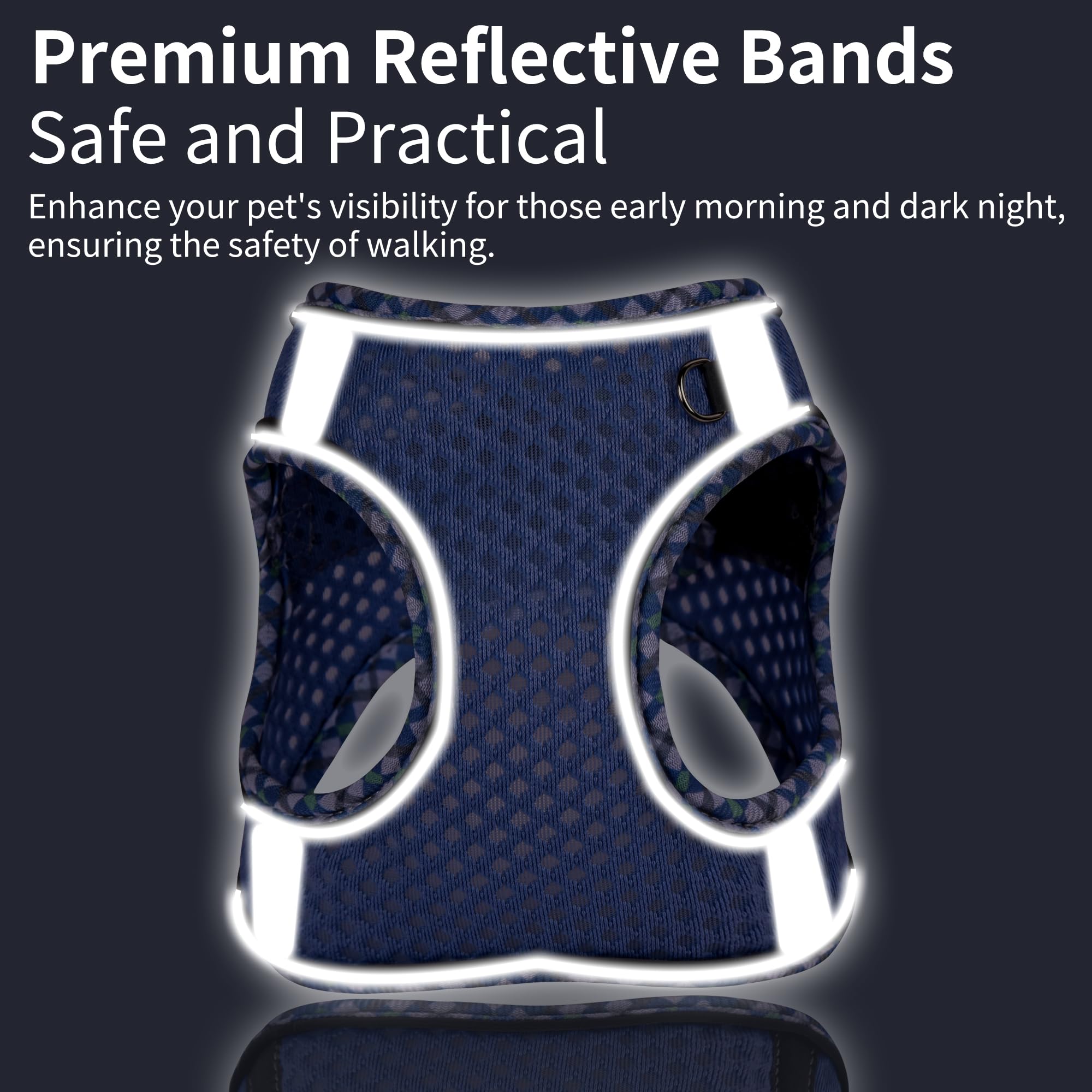 Joypaws Tiny Dog Harness, All Weather Diamond Mesh, Reflective Stripes, No Pull Step In Lightweight Vest Harness For Puppy, Smal