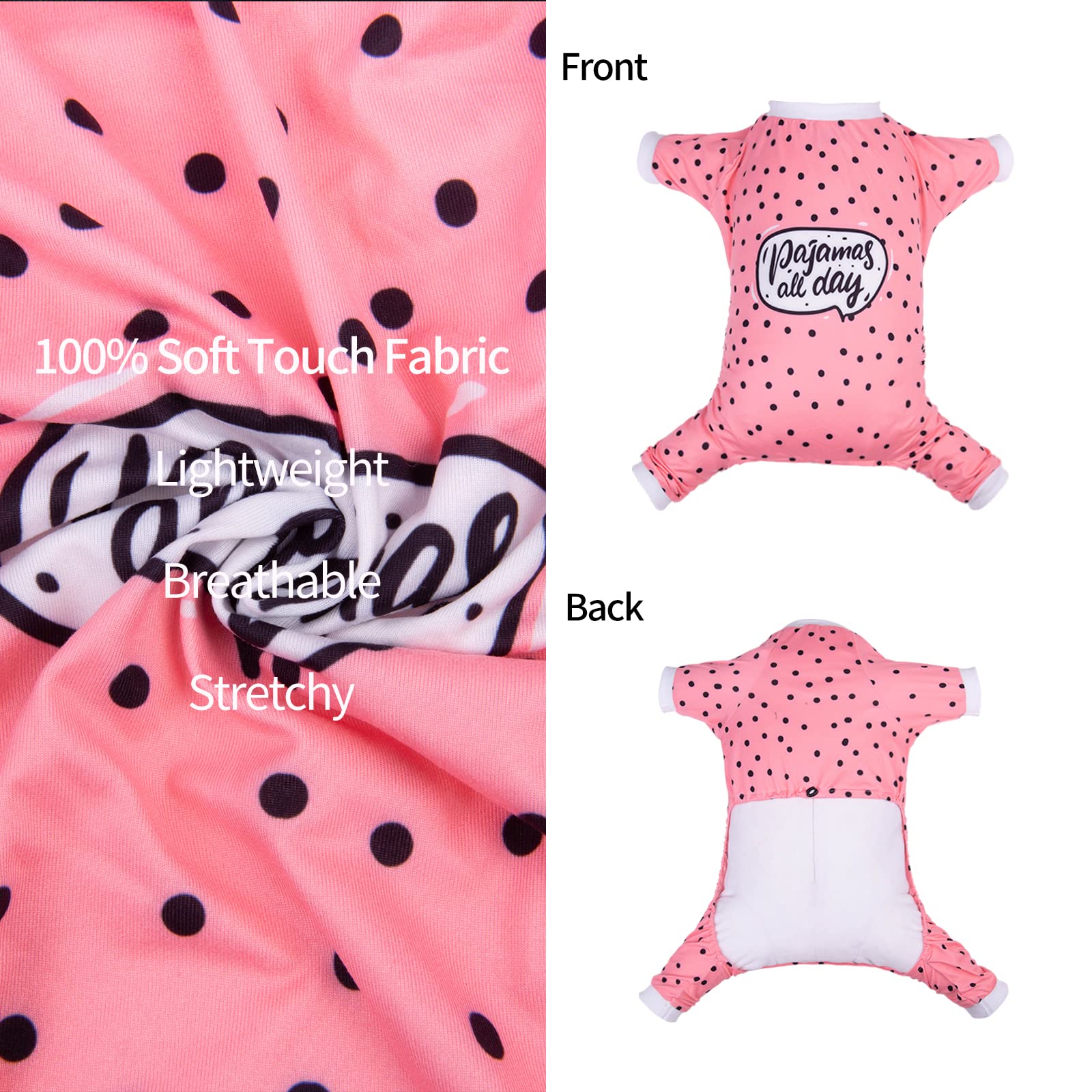 Cutebone Fun Letters Small Dog Pajamas Stretchy Puppy Pjs Soft Cat Clothes For Daily Wear Da13M