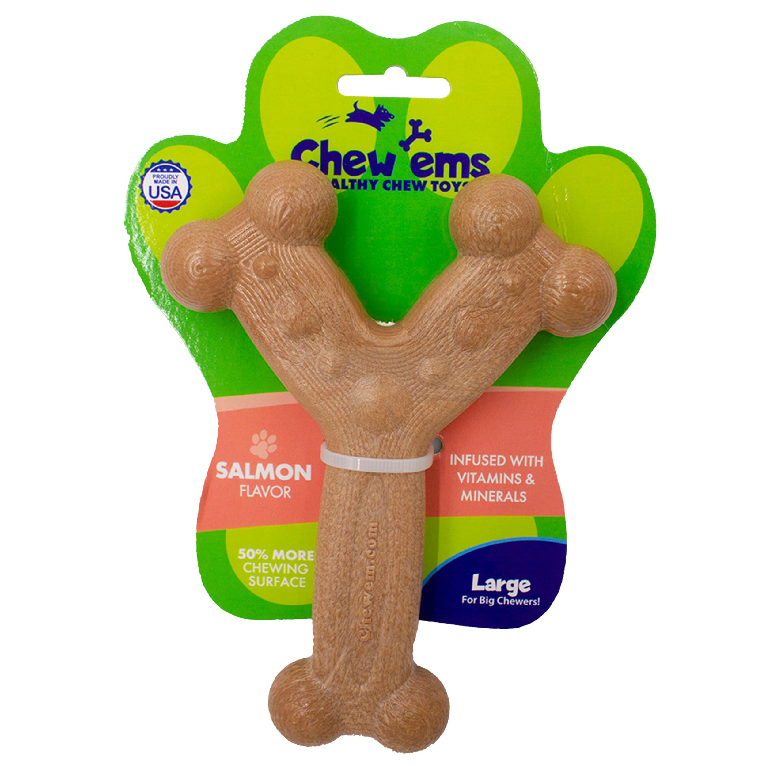 Chew'Ems Durable Chewy Dog Toys | Long-Lasting & Flavorful Chew Dog Toys, Large Dog Breeds | Large Dogs, Salmon-Flavored