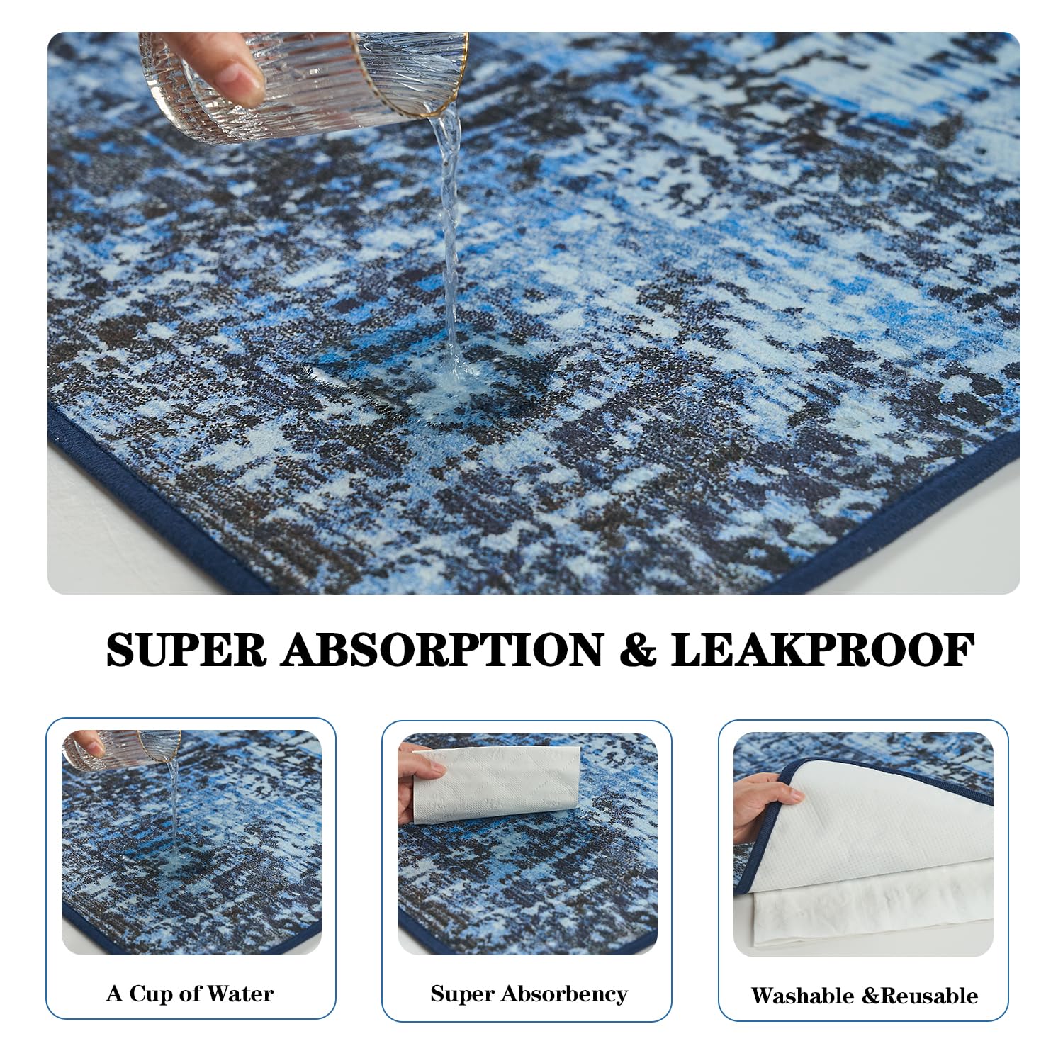 Qeils Washable Pee Pads For Dogs, 4 Pack Reusable Super Absorbent Leakproof Potty Pads 36''X24'', Non-Slip For Crate, Floor, Cou