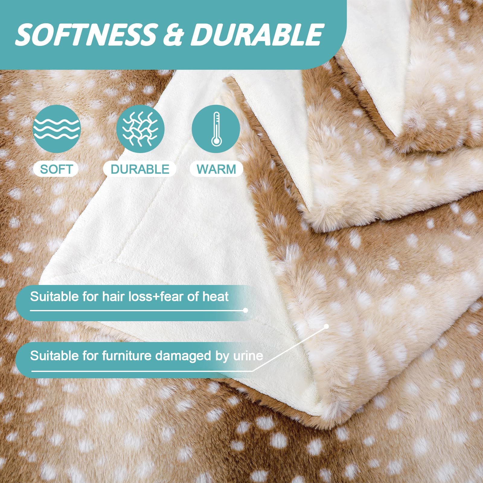 Cozy Kiss Waterproof Pet Blanket, Soft Faux Fur Throw Blanket For Sofa Bed Couch, Liquid Pee Proof Throw For Large Dog Or Cat, R