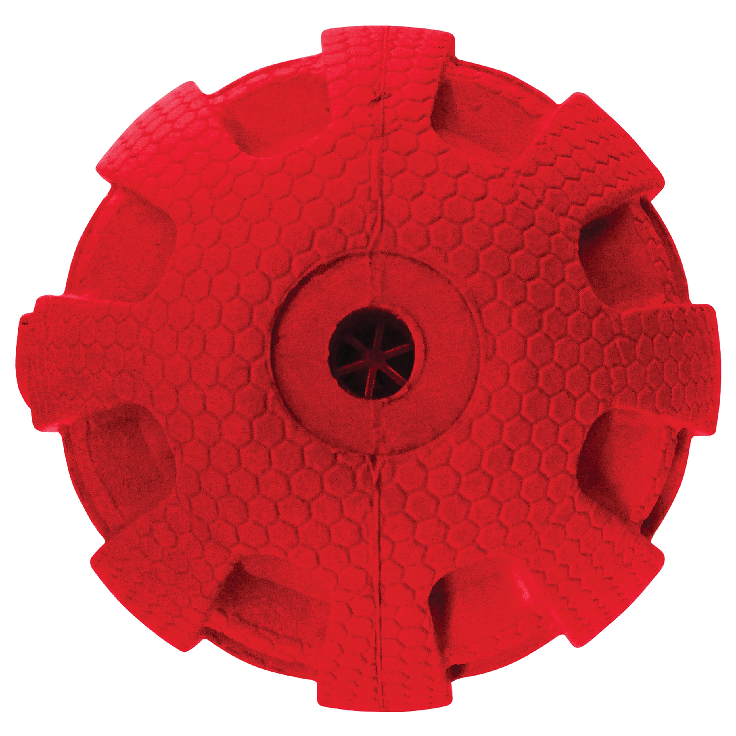 Nerf Dog Rubber Ball Dog Toy With Checkered Squeaker, Lightweight, Durable And Water Resistant, 4 Inch Diameter For Medium/Large Breeds, Single Unit, Red