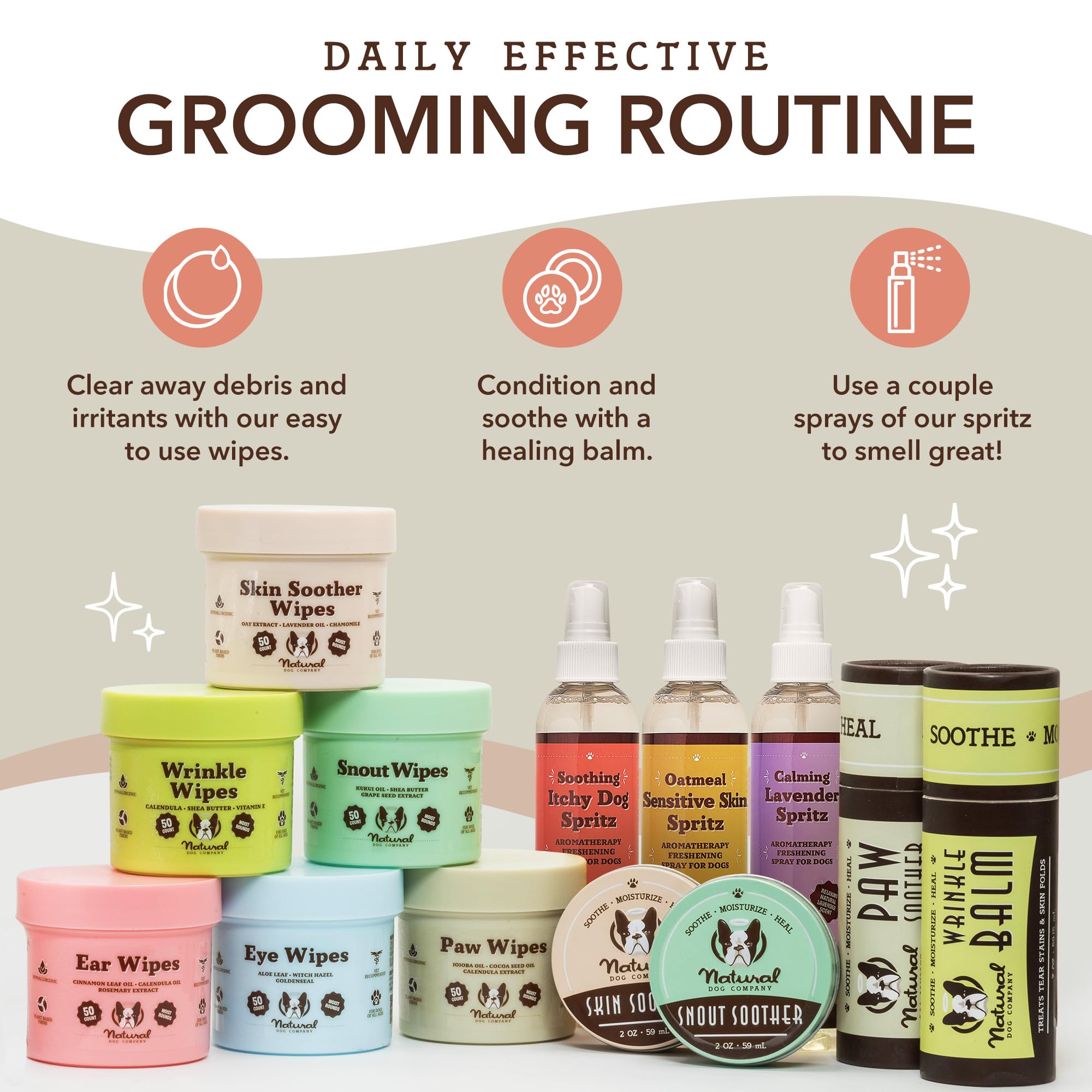 Natural Dog Paw Wipes -50 Ct- Organic, Vegan Pet Paw Wipes For Dogs, Eco-Friendly Dog Paw Wipes For Dogs, Ideal For Removing Dirt, Allergens & Moisturizes Dry Cracked Paws, Coconut Oil & Cocoa Butter