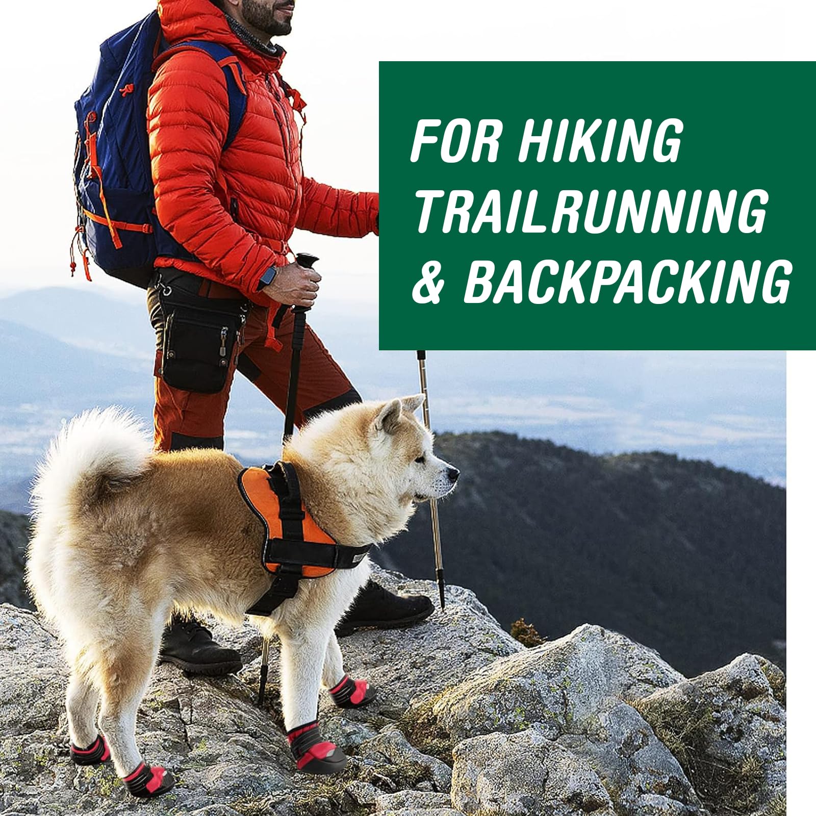 Aokown Dog Shoes For Medium Dogs, Large Waterproof Dog Boots For Winter Snow, Summer Hot Pavement, Dog Booties & Paw Protectors