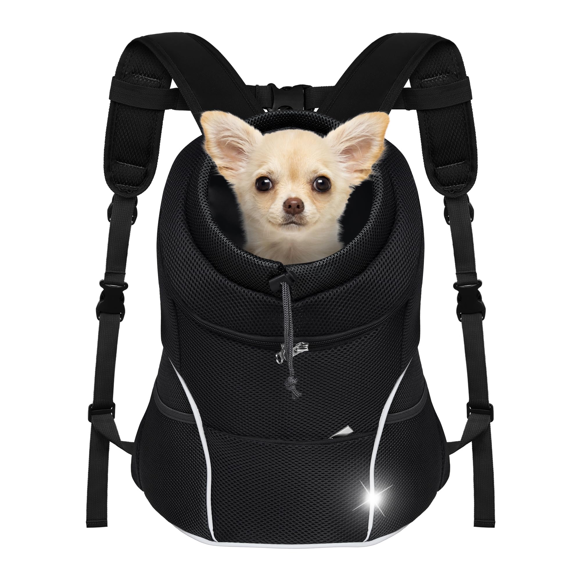 YUDODO Dog Carrier Backpack Pet Dog Carrier Front Pack Breathable Head Out Reflective Safe Warm Doggie Carrier Backpack for Smal