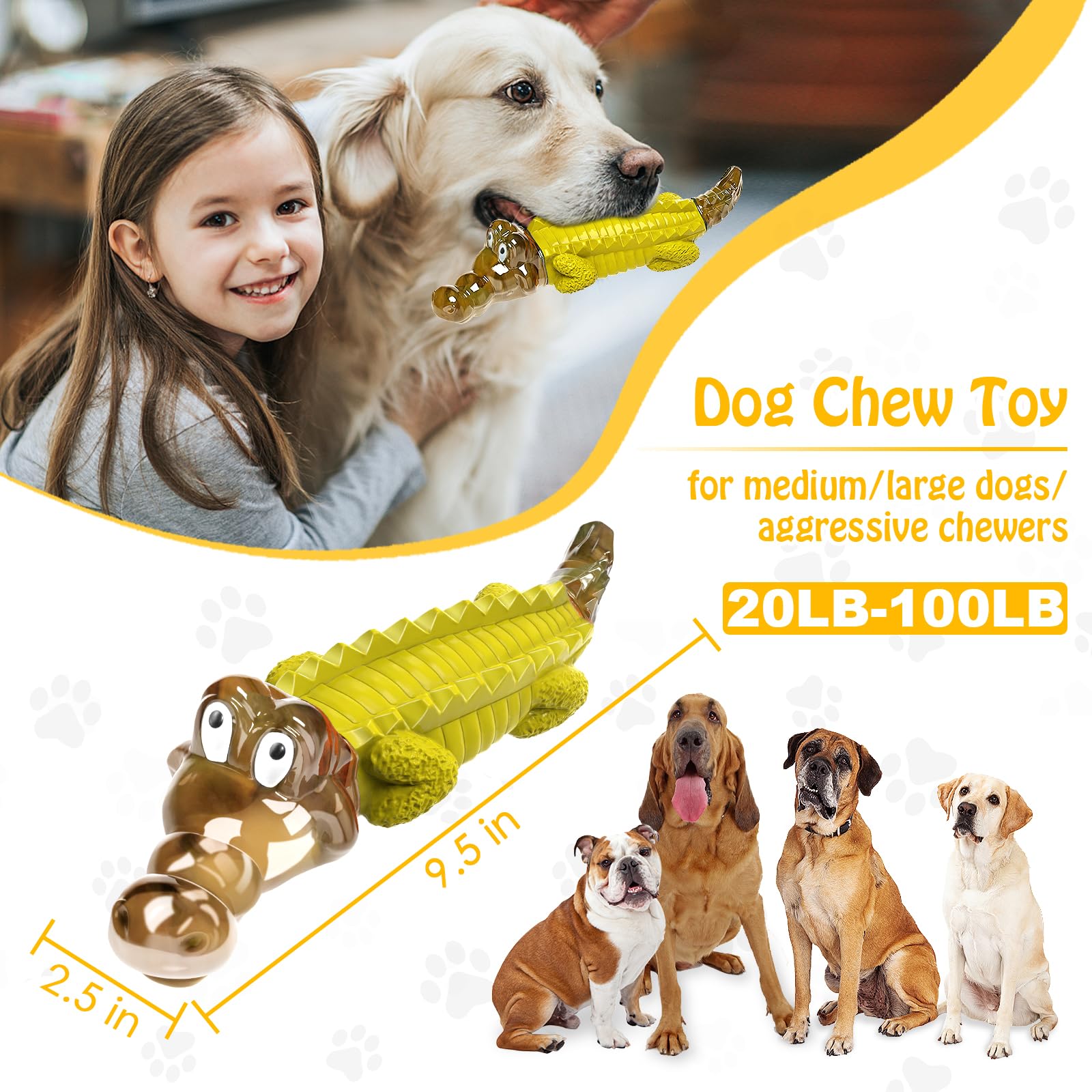 Jeefome Indestructible Dog Chew Toys For Aggressive Chewers - Boredom And Stimulating Dog Toys For Small/Medium/Large Breed For