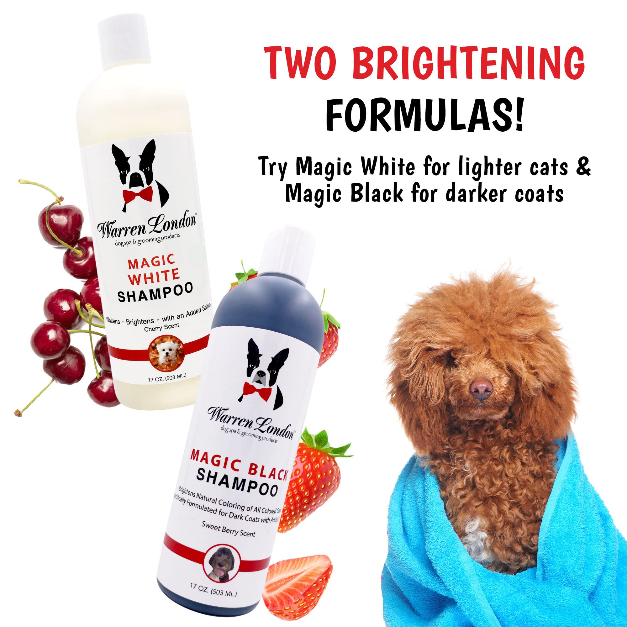 Warren London Magic Black Dog Shampoo | Brightens Any Dog Coat | Formulated For Darker Dog Coats | Puppy And Cat Safe Grooming S