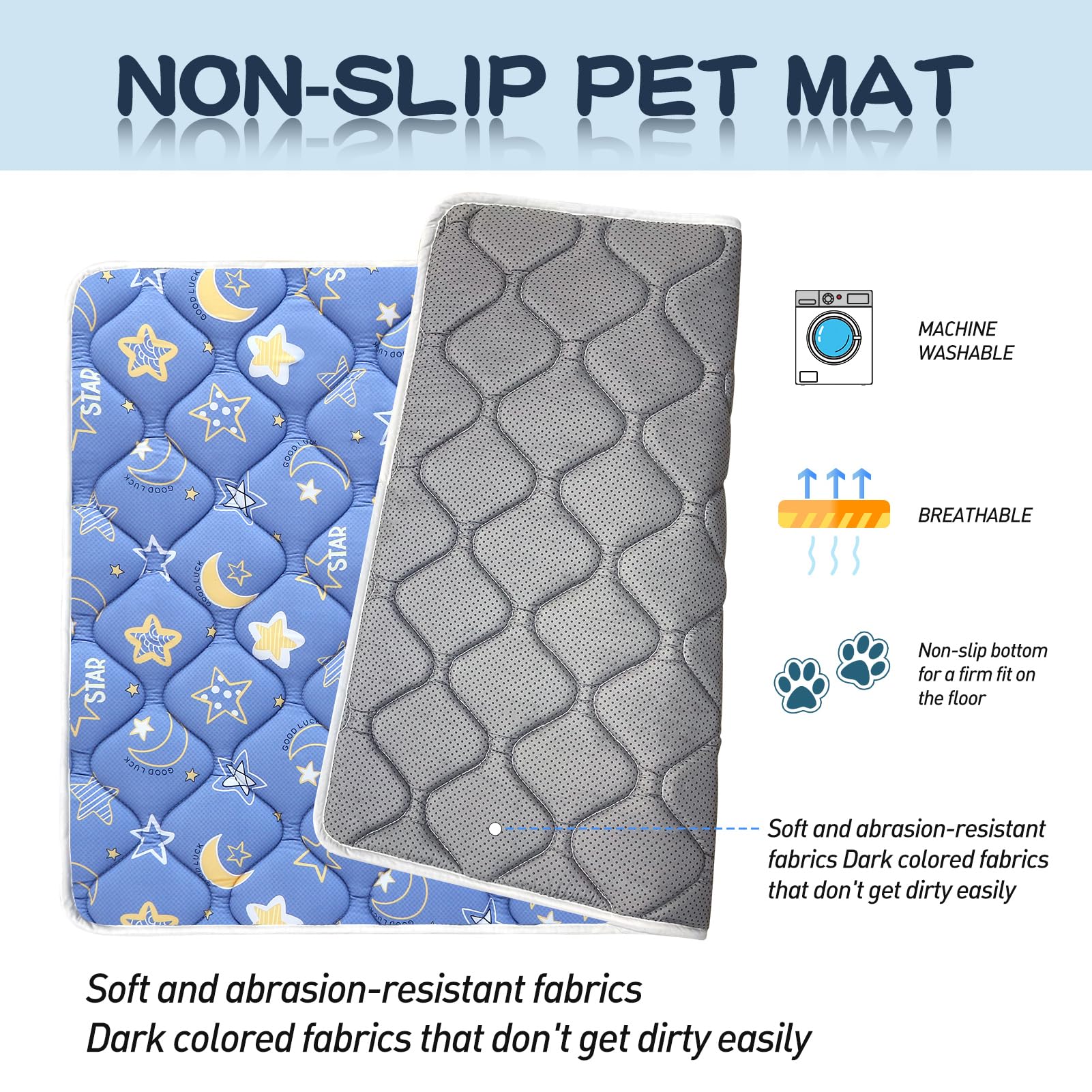 Dog Crate Mat, Ultra Soft Dog Bed Mat for Sleeping with Anti-Slip Bottom, Washable Dog Mat Kennel Pad for Large Medium Small Dog