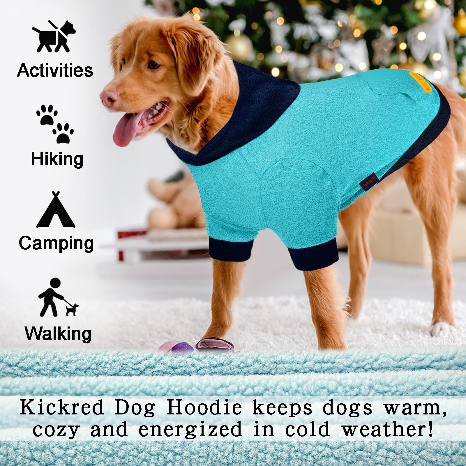 Kickred Dog Hoodie Sweatshirts, Fleece Warm Sweater For Dogs, Pet Warm Sweatshirt, Granular Velvet Sweater With Hat And Leash Ho