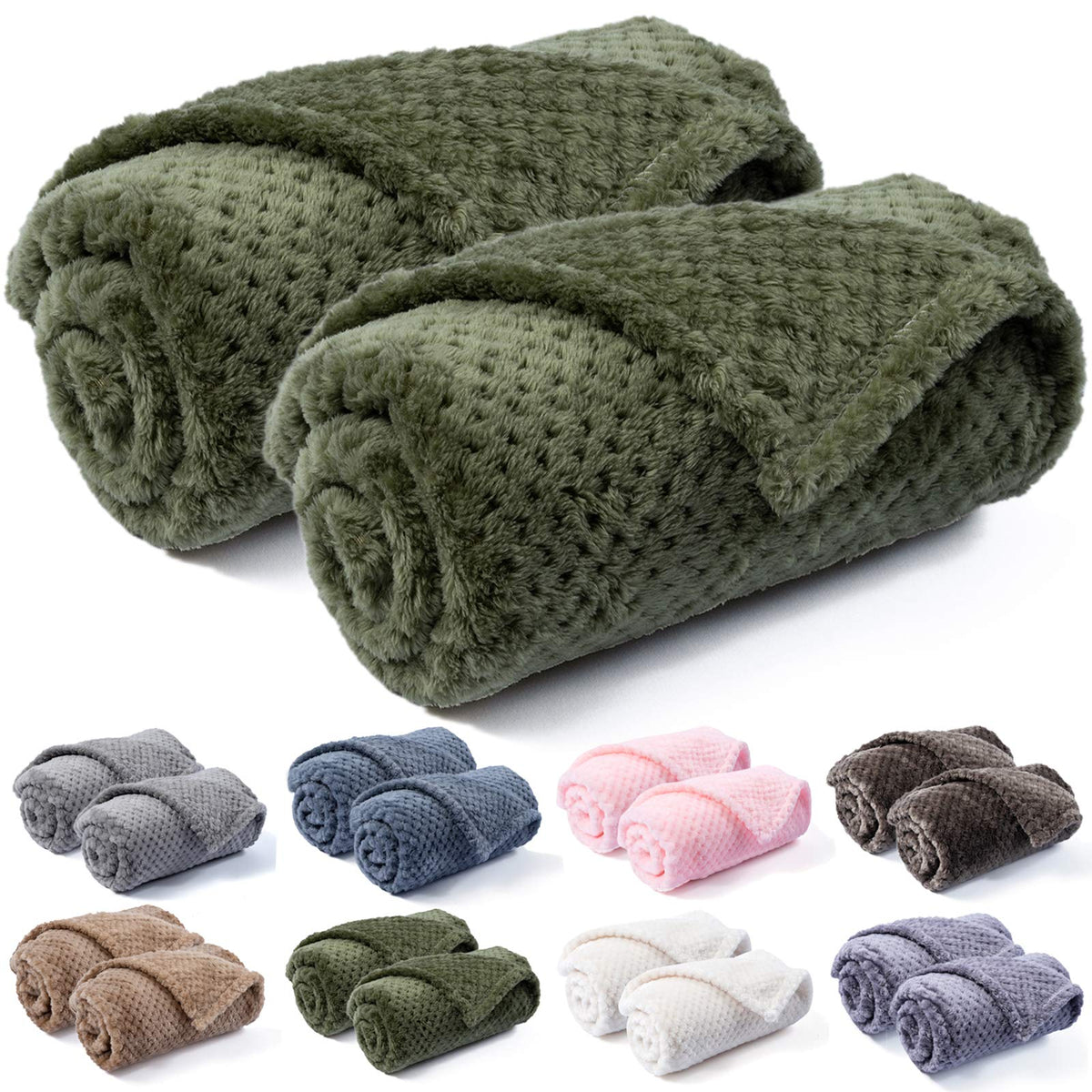 Dog Blanket Or Cat Blanket Or Pet Blanket, Warm Soft Fuzzy Blankets For Puppy, Small, Medium, Large Dogs Or Kitten, Cats, Plush Fleece Throws For Bed, Couch, Sofa, Travel (S/24' X 32', Dark Green)