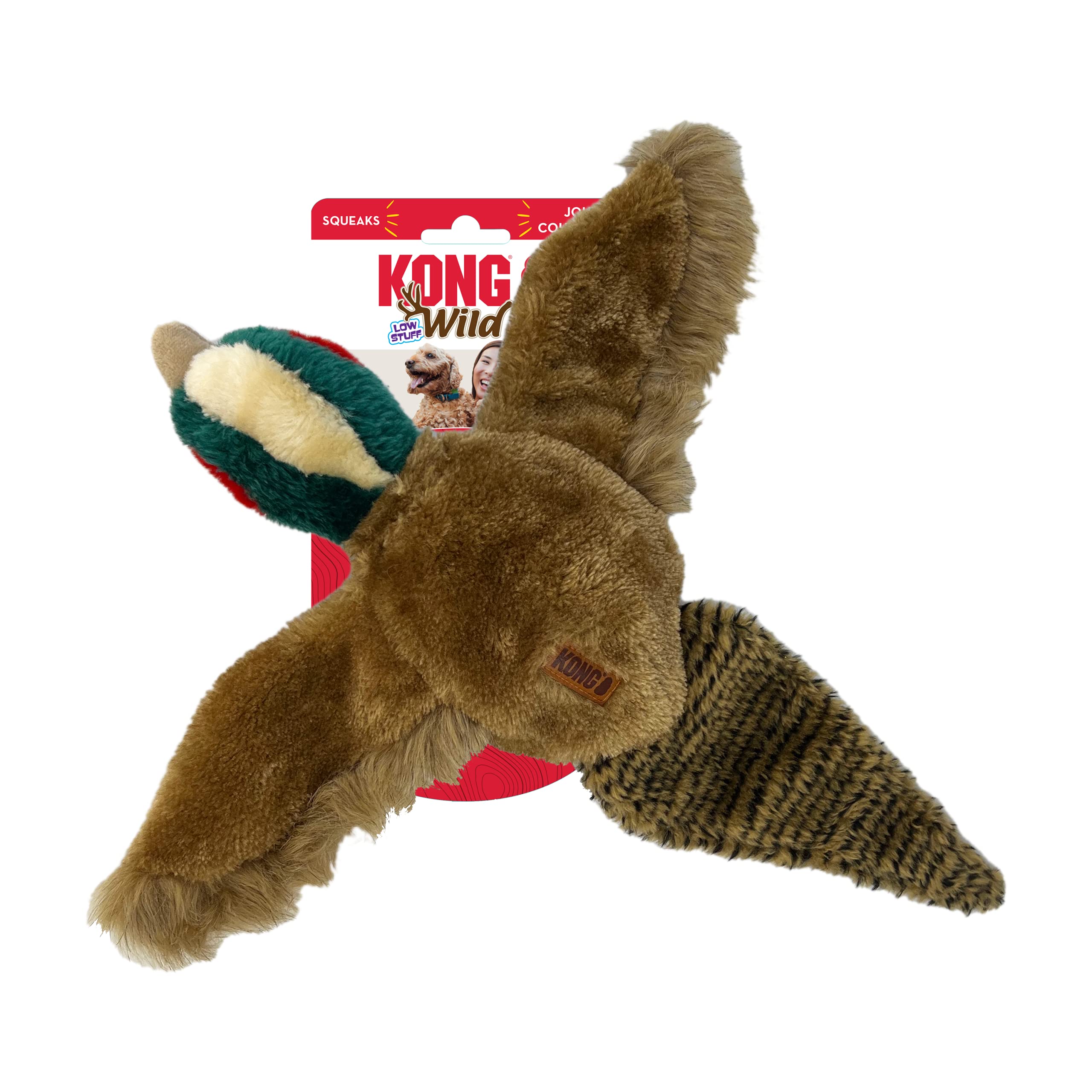 Kong Wild Low Stuff Creatures With Minimal Stuffing For Dogs (Pheasant)
