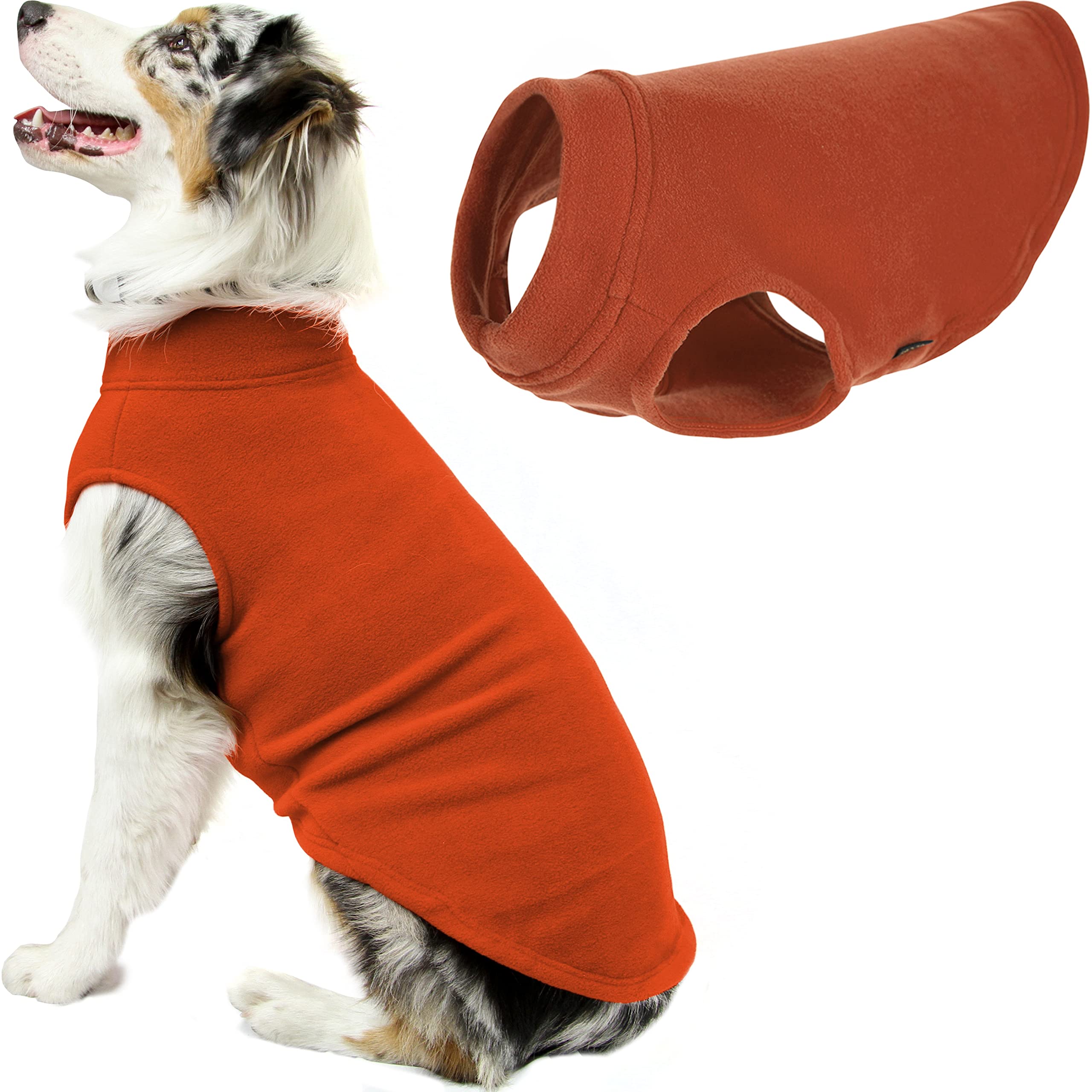 Gooby Stretch Fleece Vest Dog Sweater - Pumpkin, 5X-Large - Warm Pullover Fleece Dog Jacket - Winter Dog Clothes For Small Dogs Boy Or Girl - Dog Sweaters For Small Dogs To Dog Sweaters For Large Dogs
