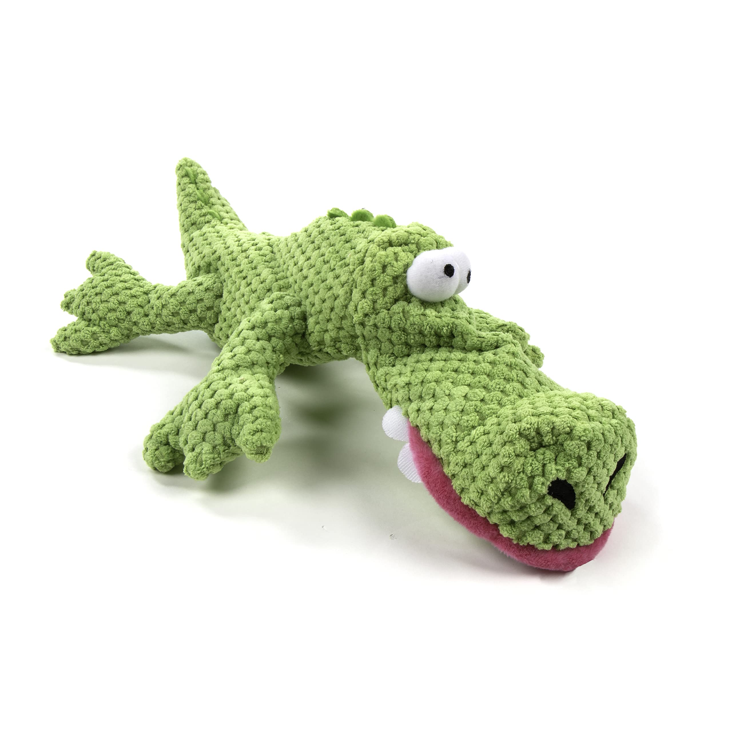 Trustypup Tough 'N Fun Checker Gator Squeaky Plush Dog Toy, Chew Guard Technology - Green, Large (71147)