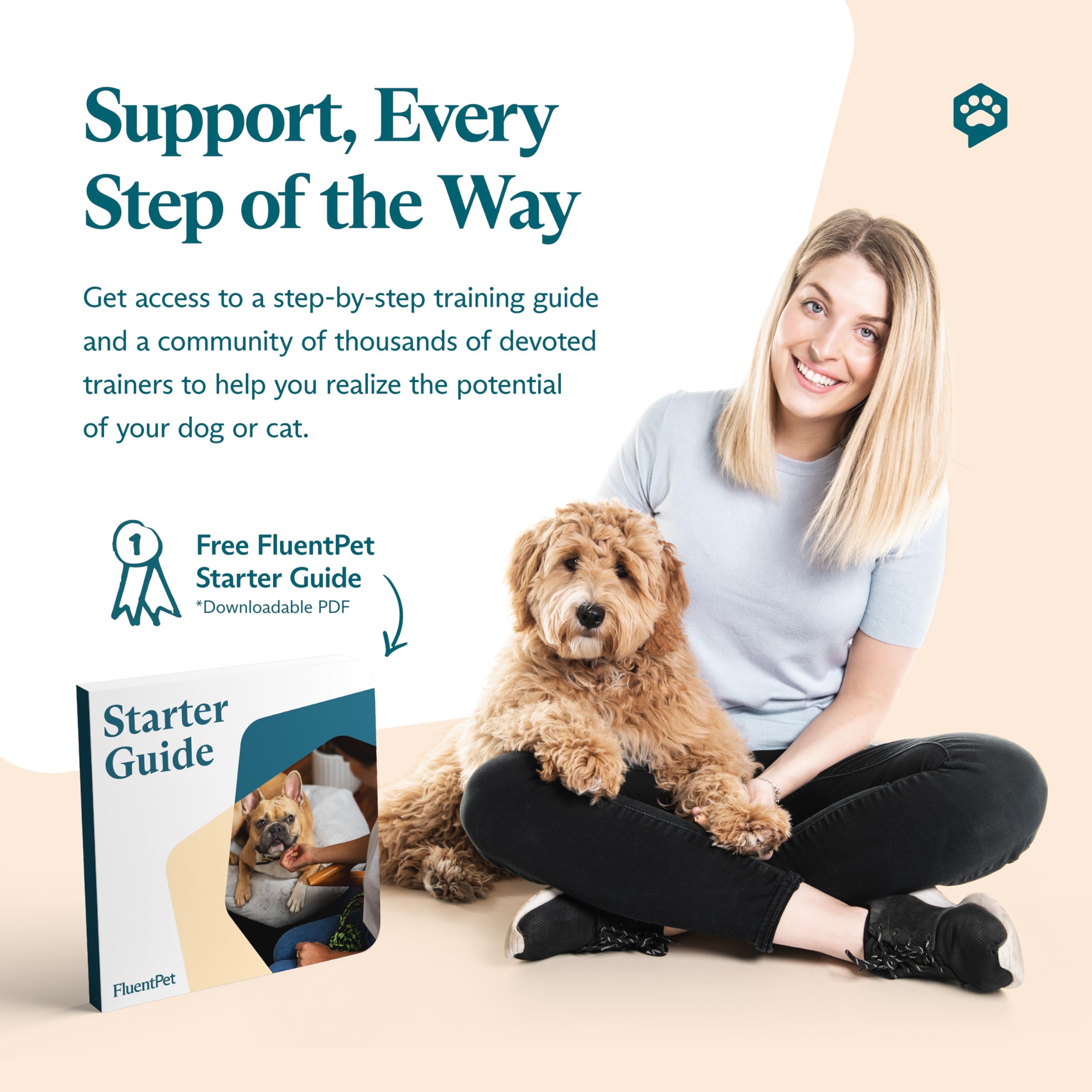 Fluentpet Hextiles - Beiges 3-Pack | Accessory Dog And Cat Button Learning Mats | Each Mat Holds Up To 6 Buttons | Soft, Durable