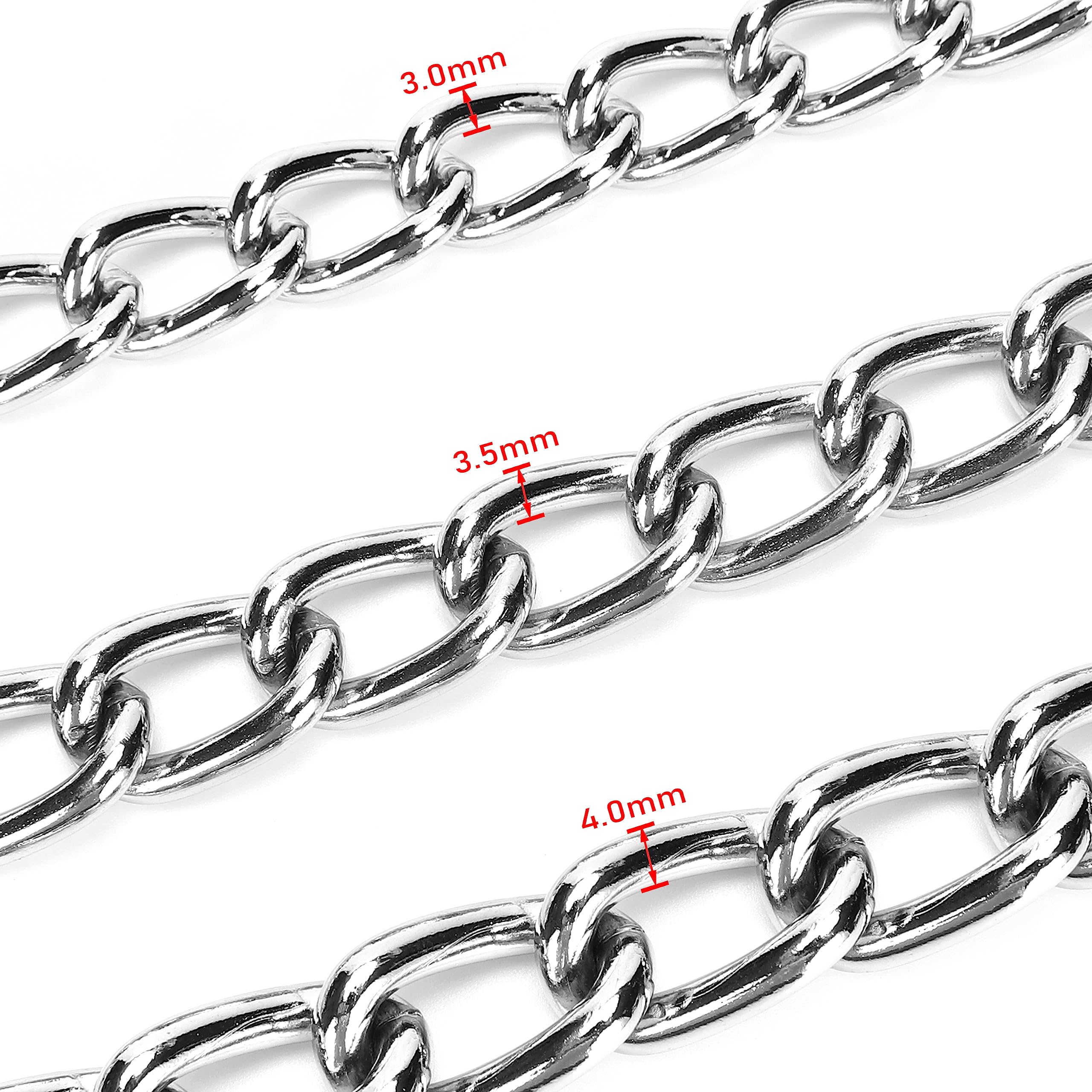 SGODA Metal Chain Heavy Duty Dog Leash, Chew Proof Dog Leash with Soft Handle for Large Size Pets Walking(4 ft. x 3.5 mm Black)