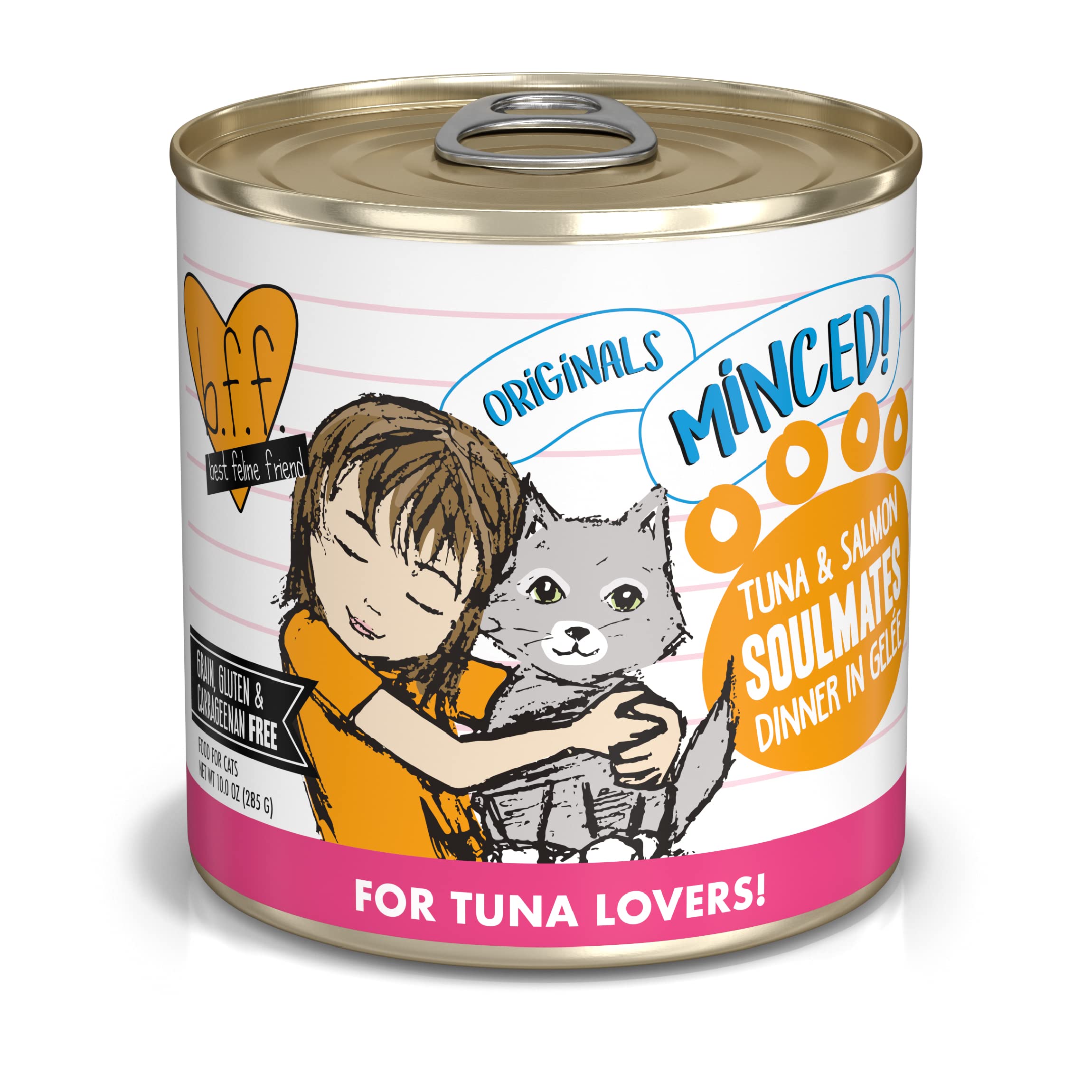 Weruva Best Feline Friend (B.F.F.) Grain-Free Cat Food, Tuna & Salmon Soulmates, 10-Ounce Can (Pack of 12)
