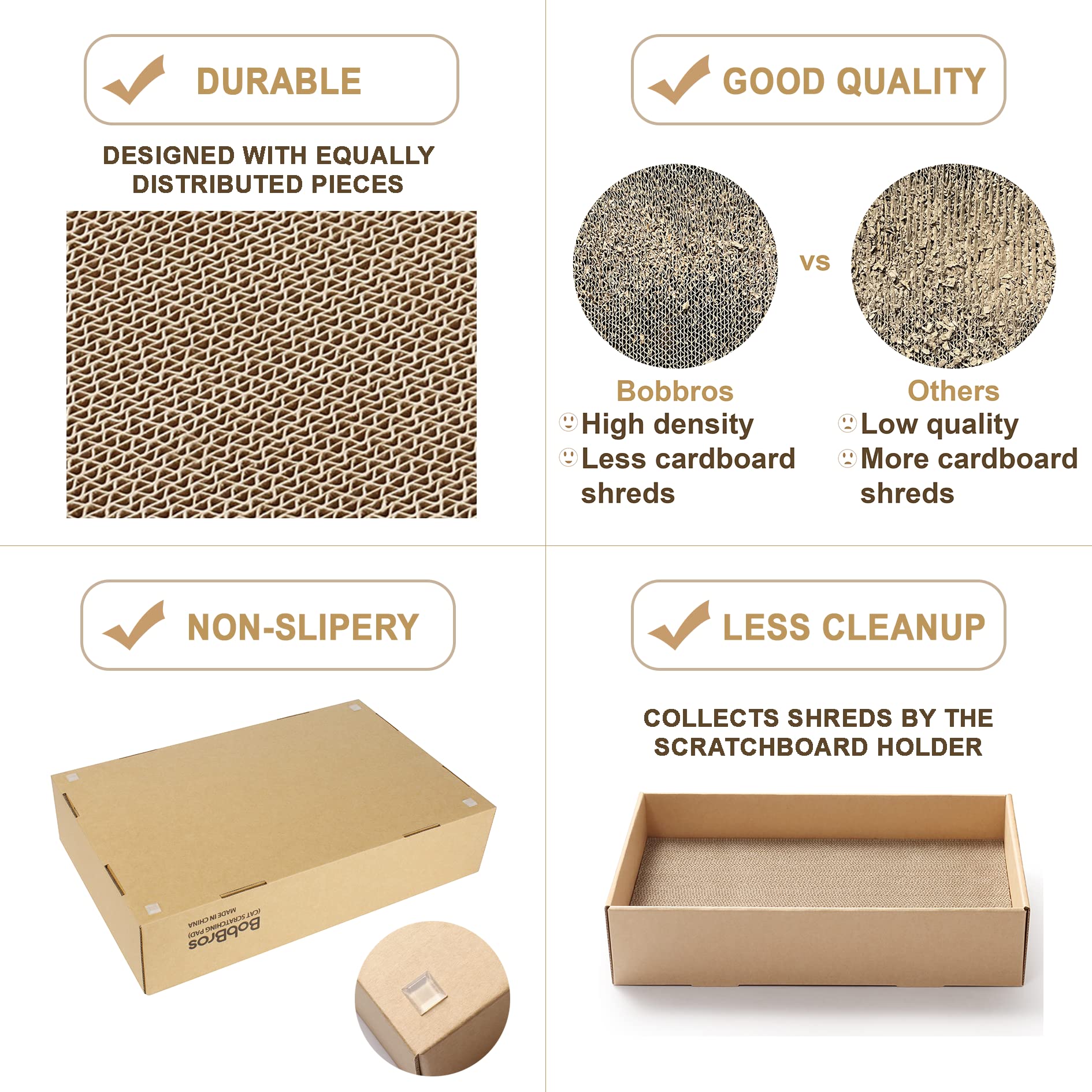 5 Packs In 1 Xl Cat Scratcher, Cat Scratching Pad, Double Sided Cardboard Cat Scratcher